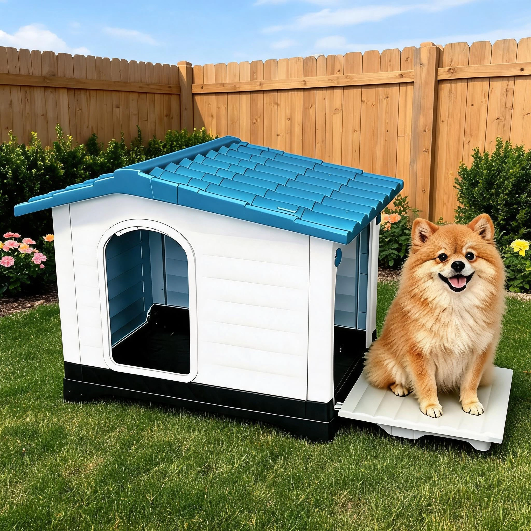 Durable Weather-Resistant Outdoor Dog House, Comfortable Pet Kennel