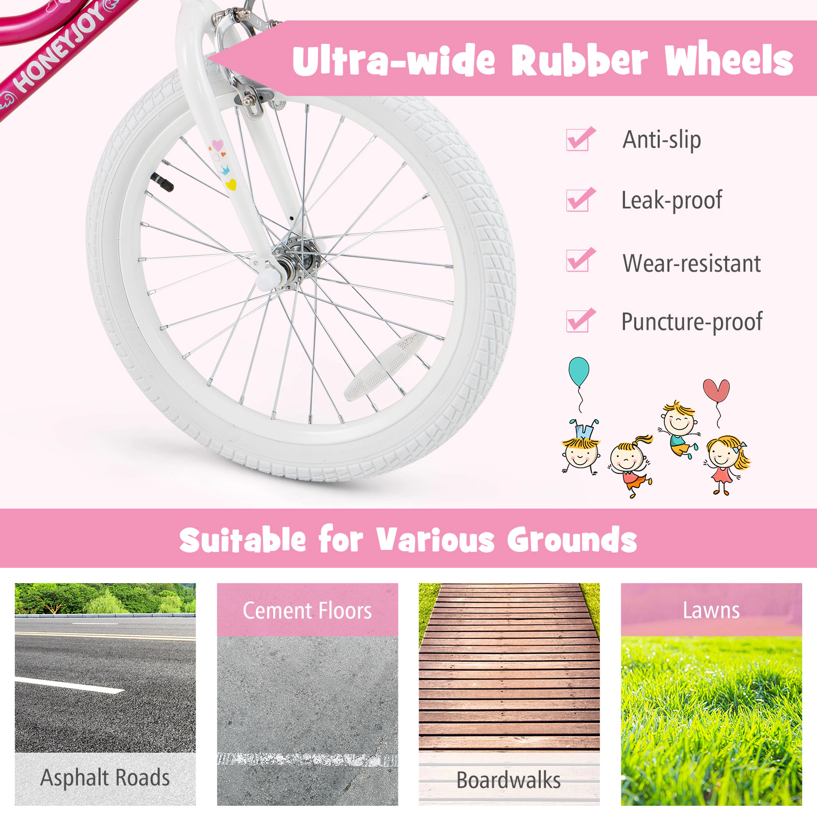 Hivvago Kids Bicycle 18 Inch Toddler and Kids Bike with Training Wheels for 6-8 Year Old Kids