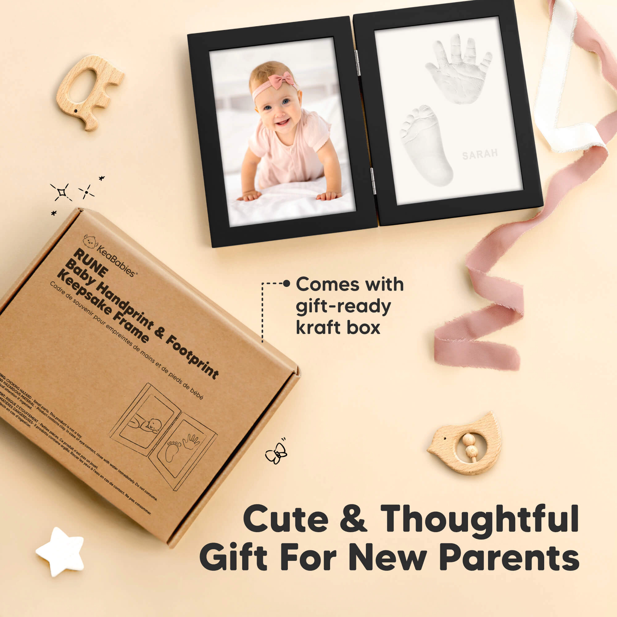 KeaBabies Rune Hand & Footprint Keepsake Frame