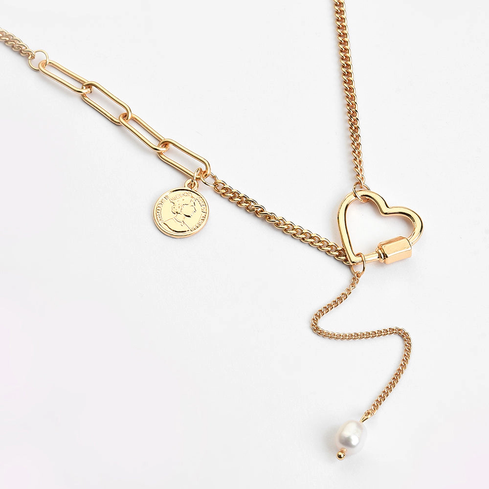 SOHI Women's Gold Link Chain Necklace