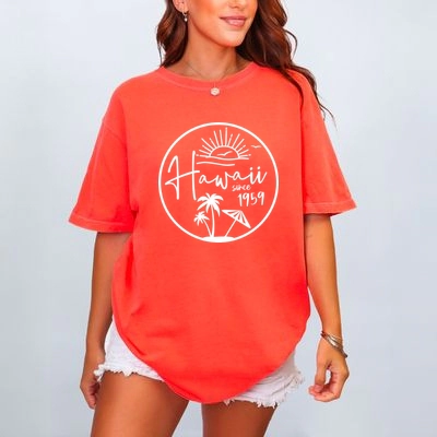 Simply Sage Market - Hawaii Since 1959 Women's Garment Dyed Graphic T-Shirt