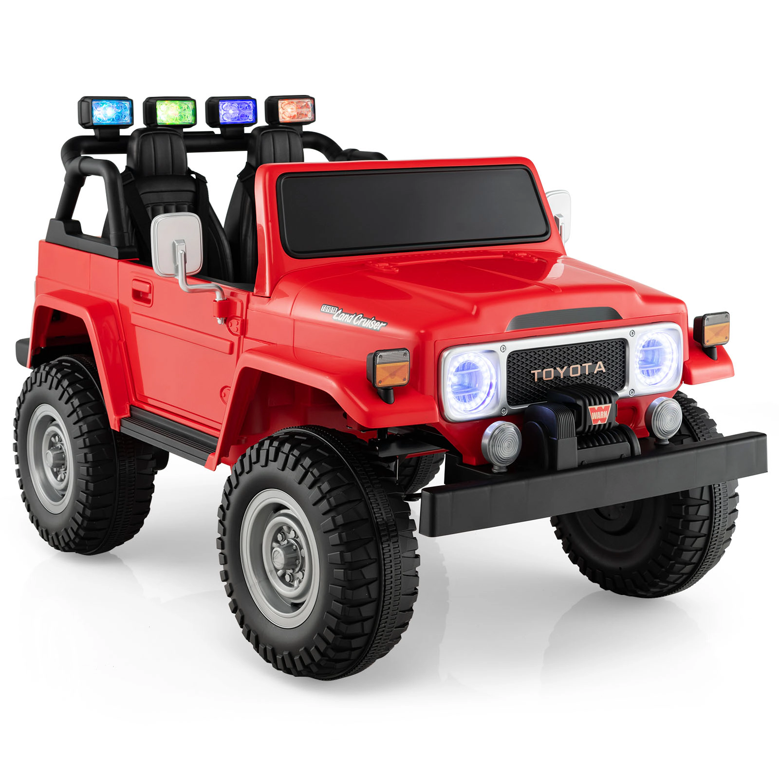 SUGIFT Red 2.4G Remote Control 2 Seat Kids 12V Licensed Toyota FJ40 Ride On Car