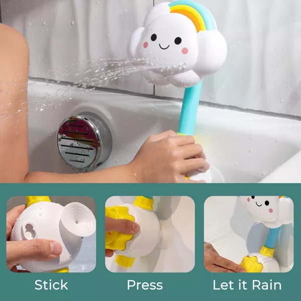 Sperric Baby Bath Toy Shower Head, Manual Bathtub Shower Sprayer for Toddlers, Interactive Cloud Design Baby Bath Toy