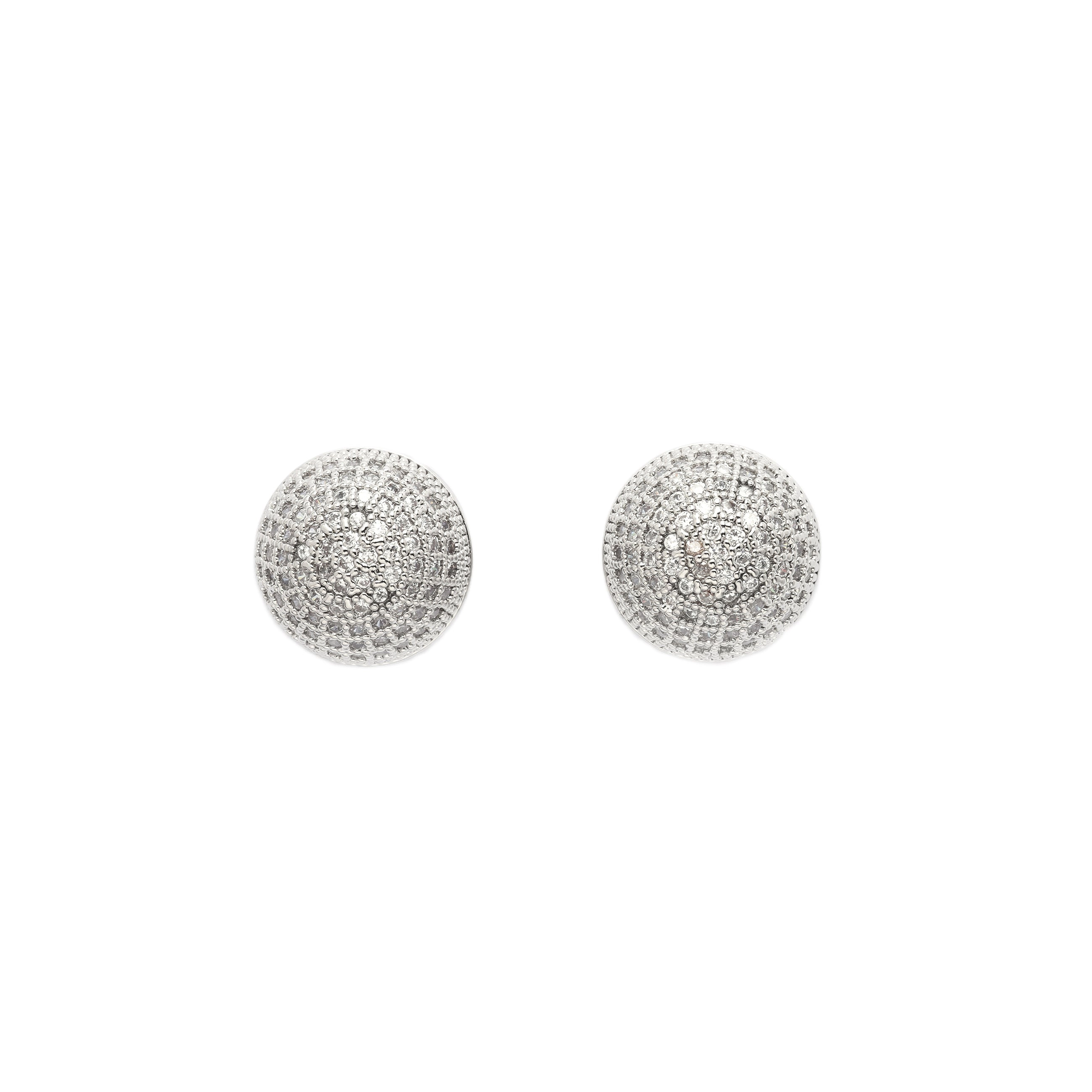 AGP PARIS Sparkling Sphere Stud Womens Necklace and Earrings Set