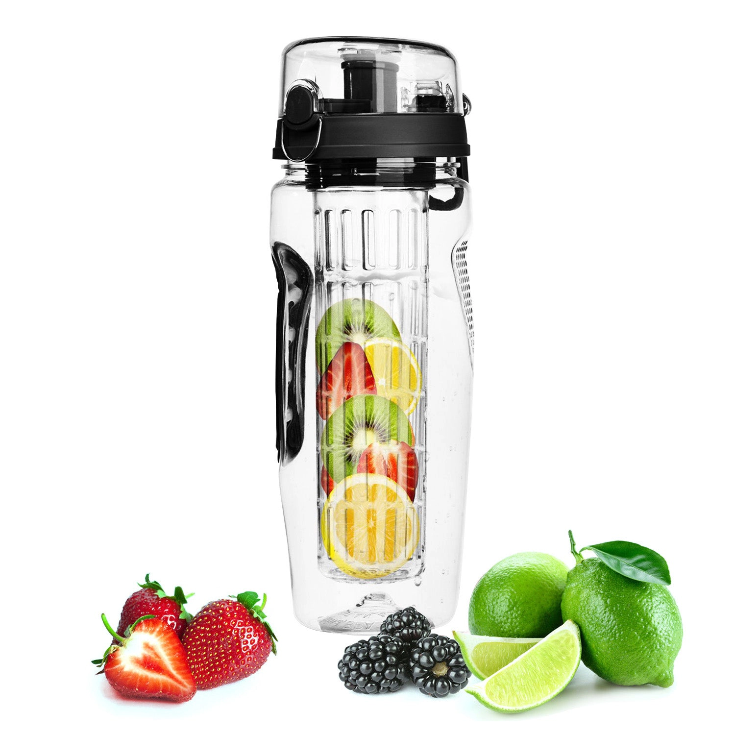 GBruno 32oz Fruit Infuser Water Bottle With Flip Lid