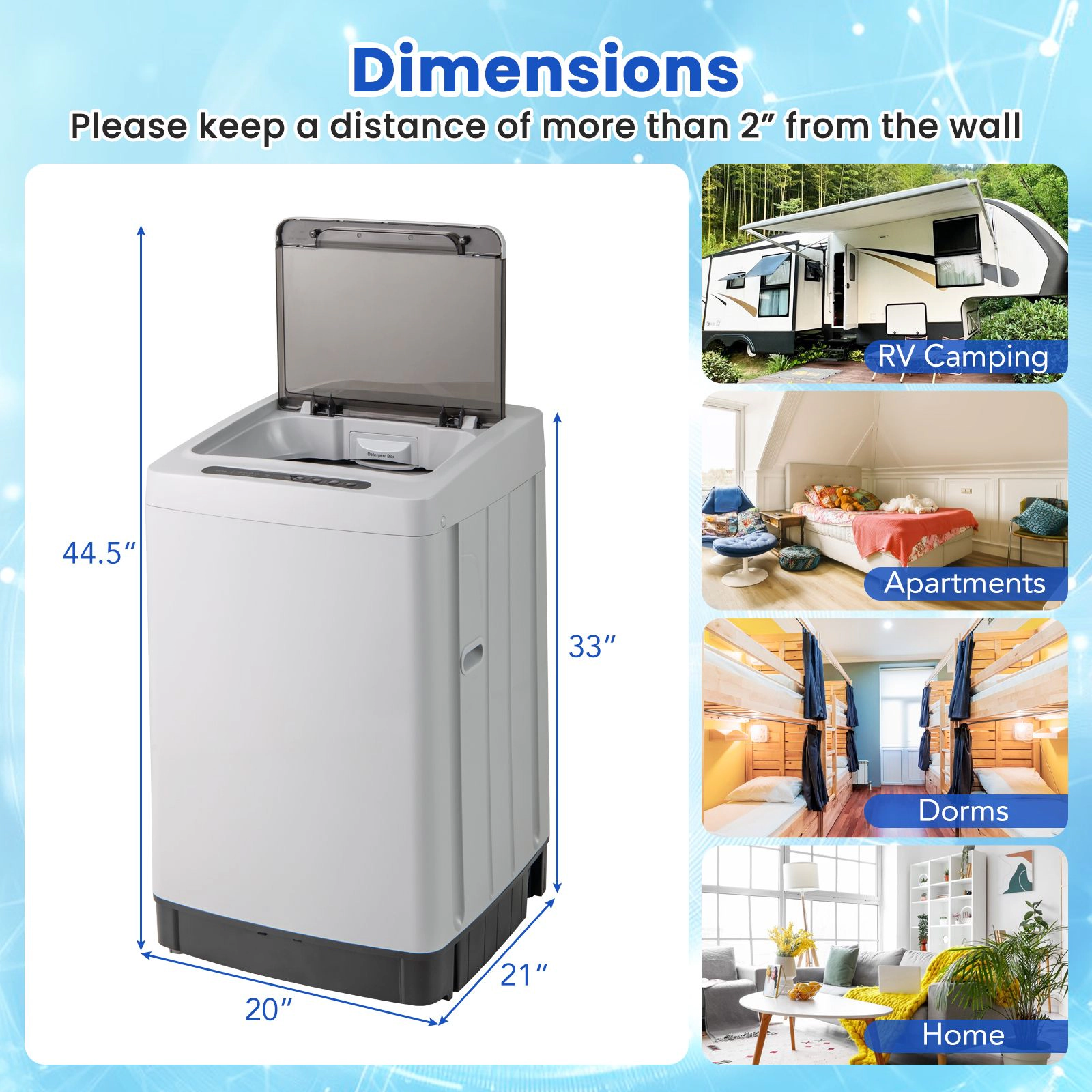 SlickBlue Portable Automatic Washer with Spin Function and Drain Pump