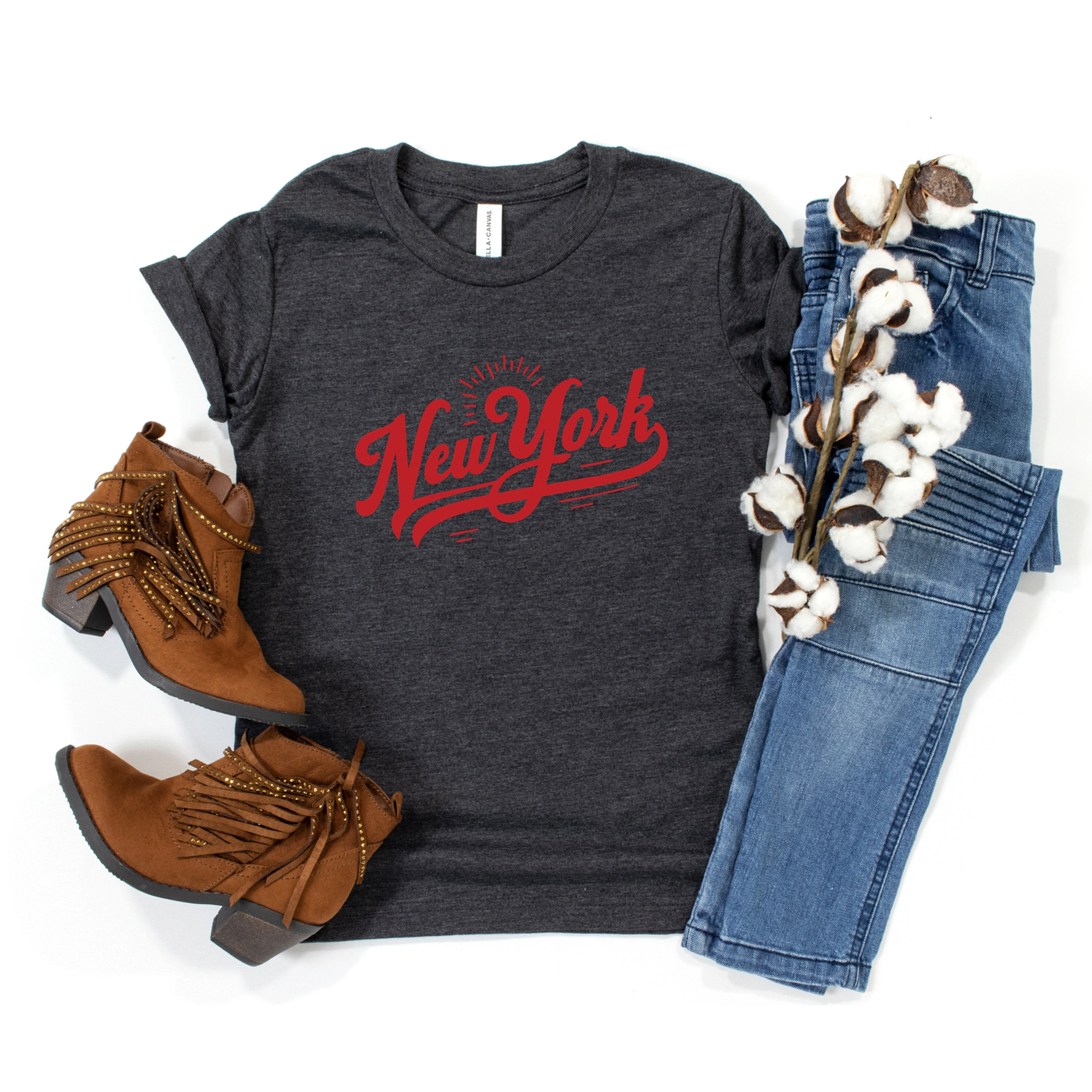 The Juniper Shop - Youth Short Sleeve Graphic T-Shirt New York Retro Red