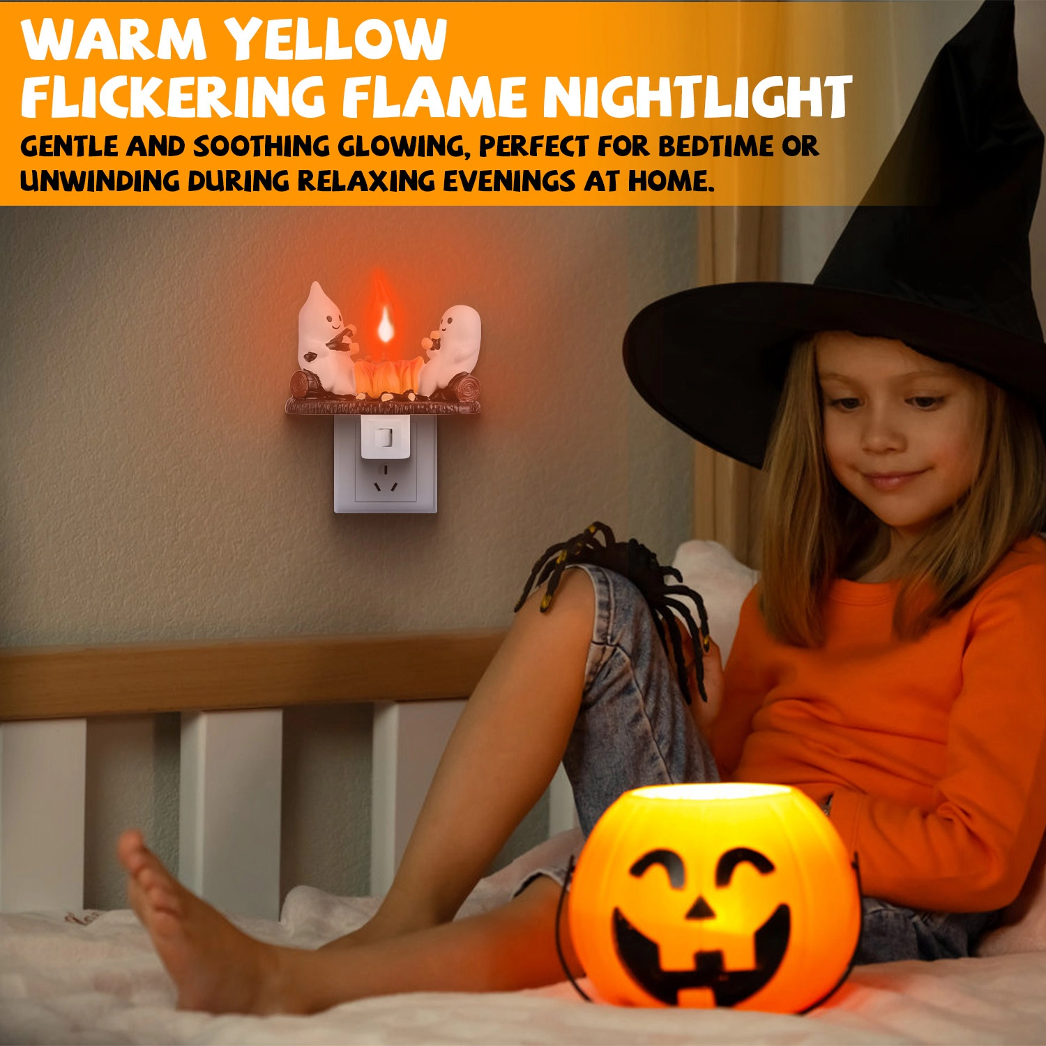 GBruno 2-Piece Ghost Campfire Flickering Night Light