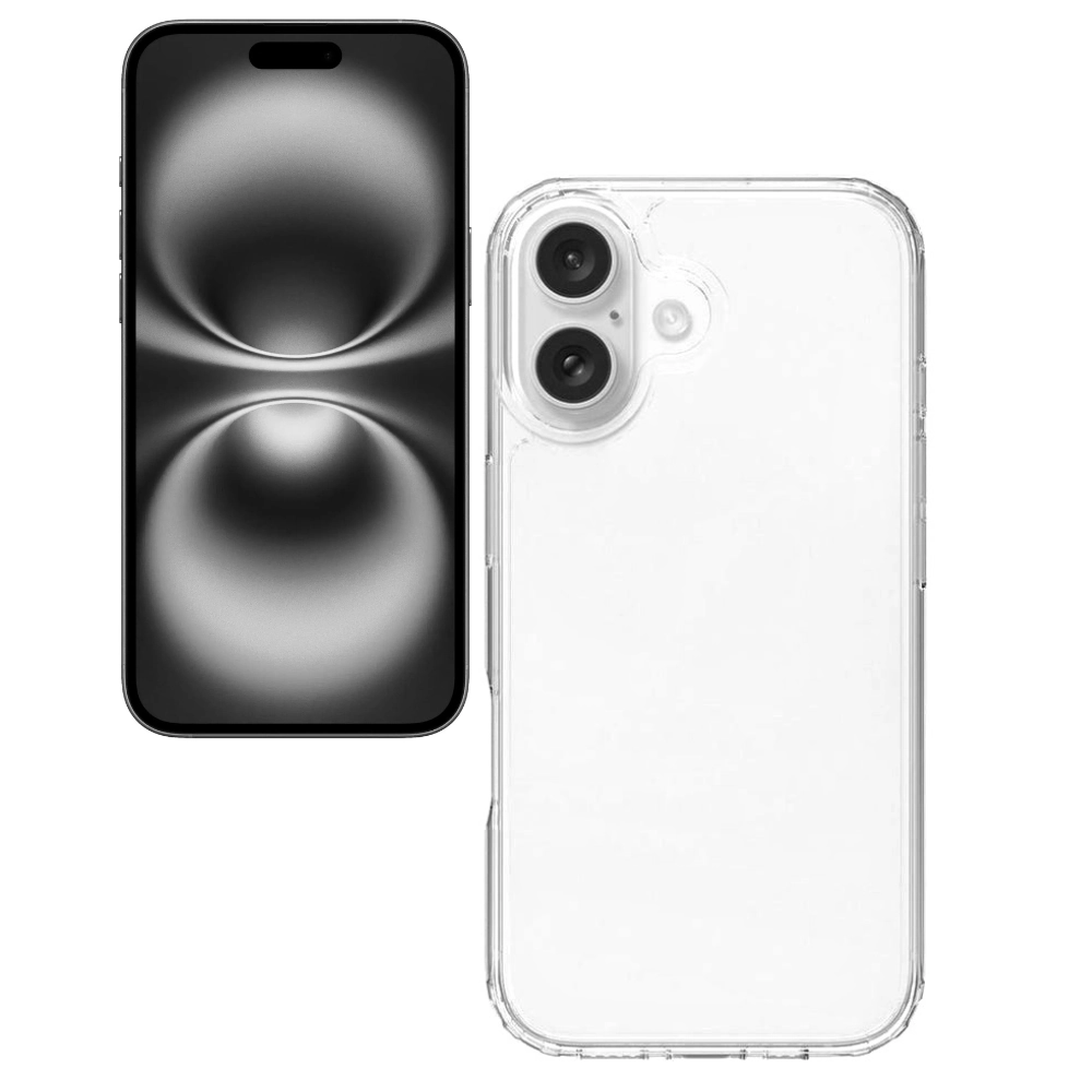 Qixxronics Transparent Case for iPhone 16 Plus Shockproof Phone Case Protective Cellphone Cover for iPhone 16 Plus