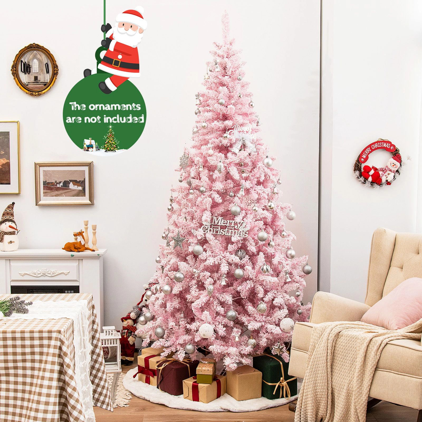 SlickBlue Pre-Lit Artificial Christmas Tree with 1100 PVC Branch Tips