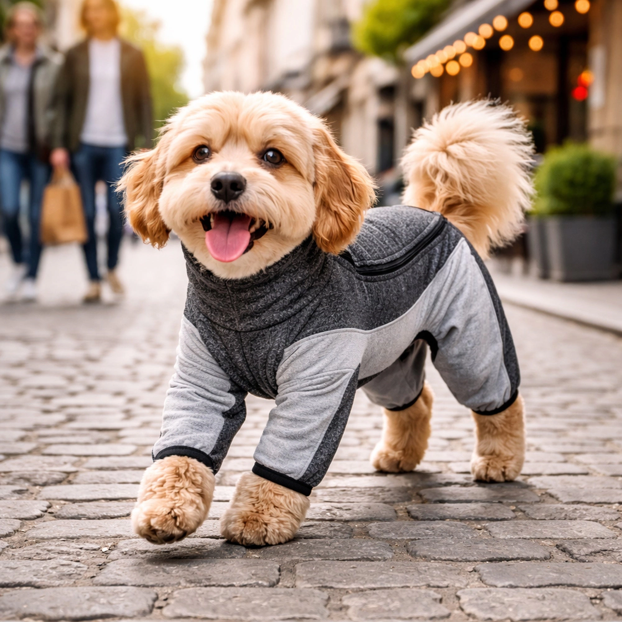 Pet Life ® Active 'Chase Pacer' Heathered Performance 4-Way Stretch Two-Toned Full Body Warm Up