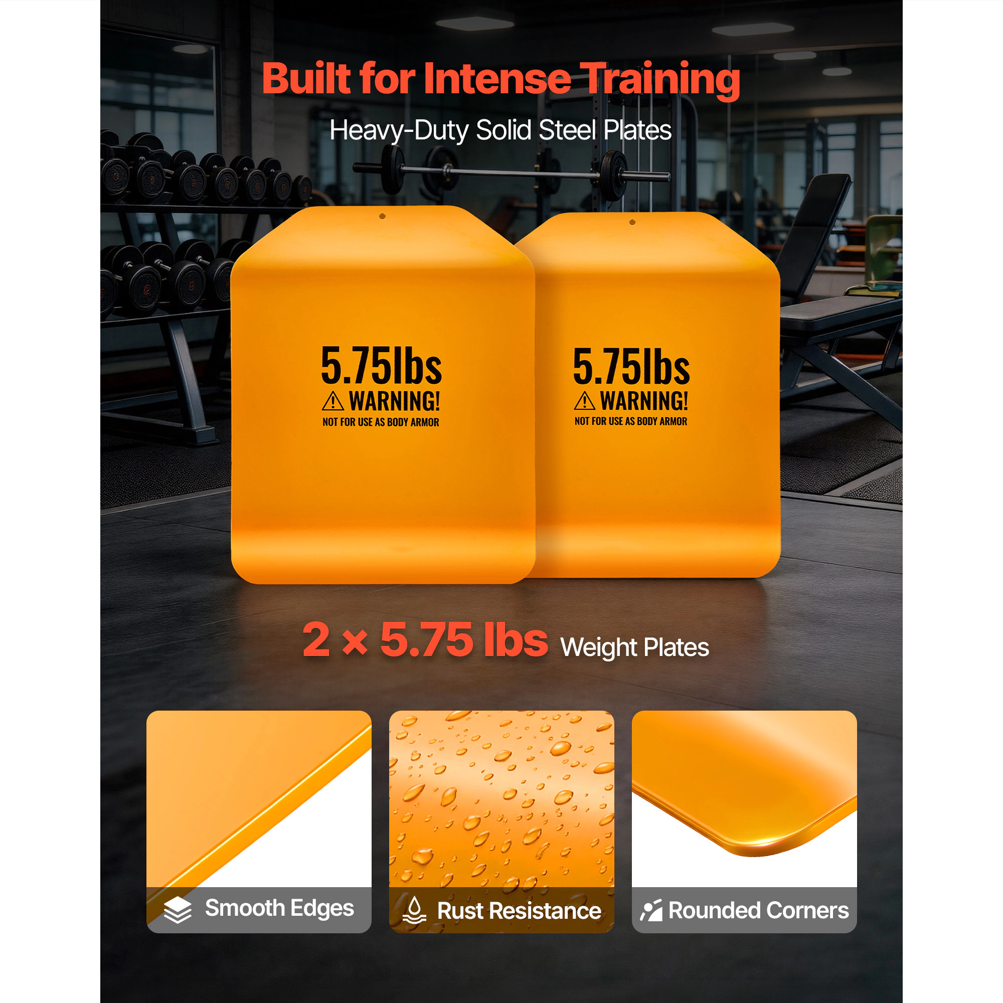 HONGGE Curved Weight Vest Plates Pairs Premium Steel Tactical Weighted Plates for Vest Ergonomic Design for Strength