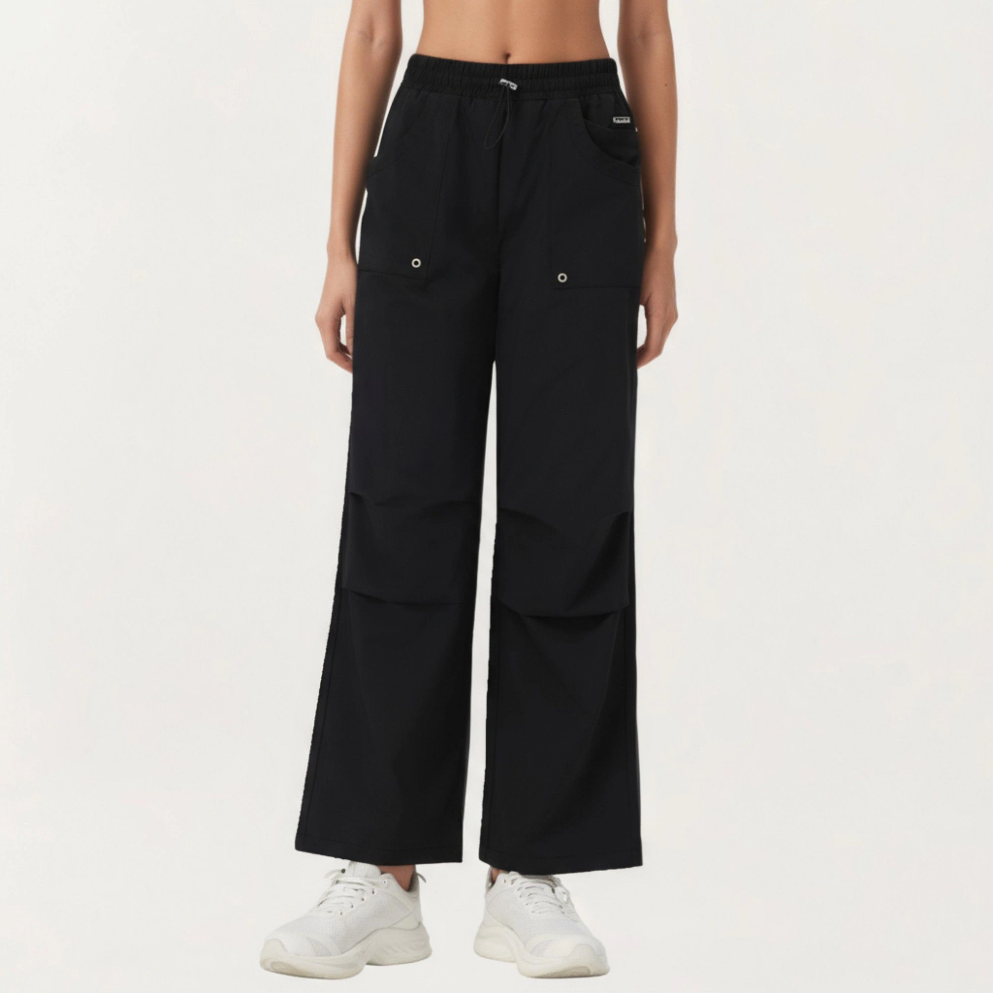Anna-Kaci Women's High-Waist Wide-Leg Cargo Sweatpants with Adjustable Drawstring and Utility Pocket Design