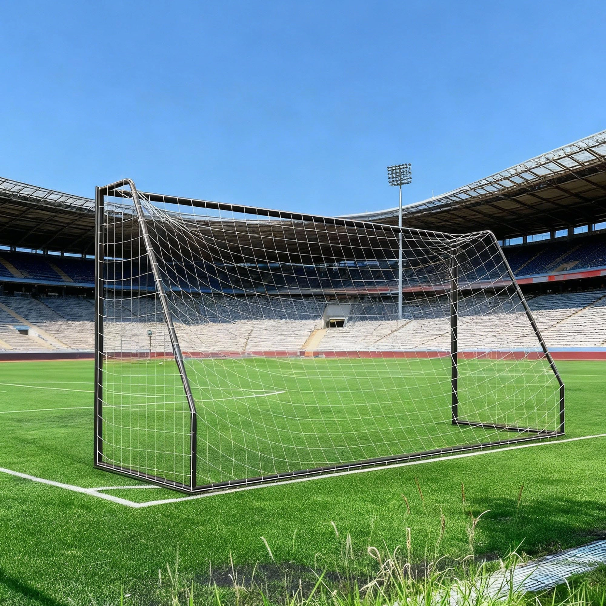 12x6 FT Soccer Goal with Foldable Net, Heavy Duty Metal Frame, Fiberglass Support Poles, Stakes & Carry Bag