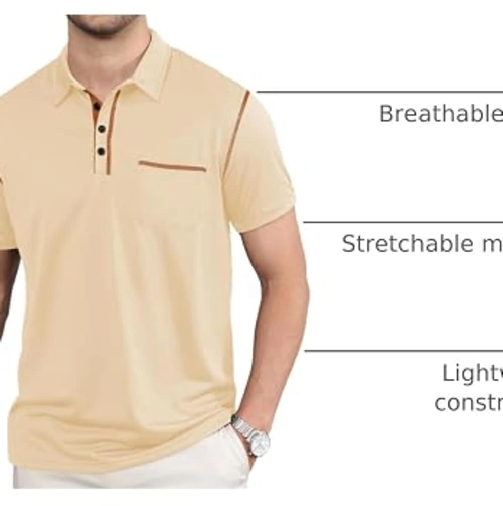 Artisan Haven Mens Short Sleeve Golf Polo Shirt with Pocket
