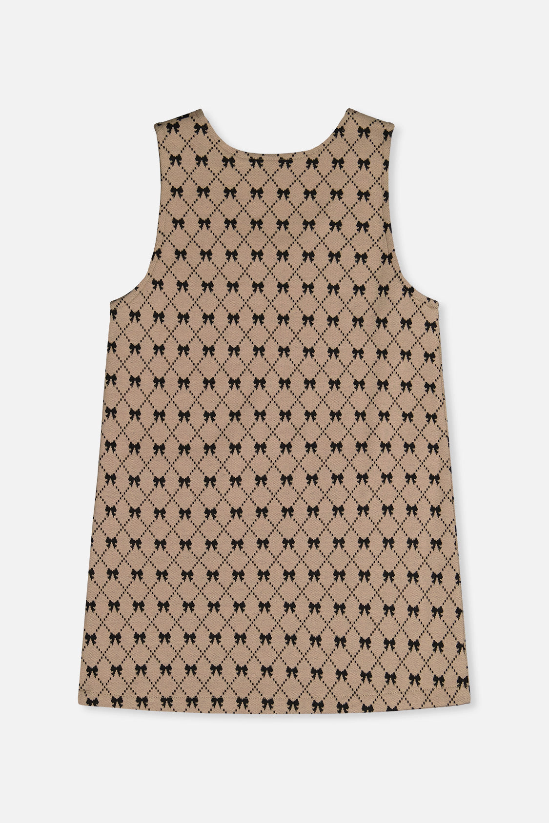 Deux par Girls Jacquard Knit Bow Tie Print Jumper with Front Pockets