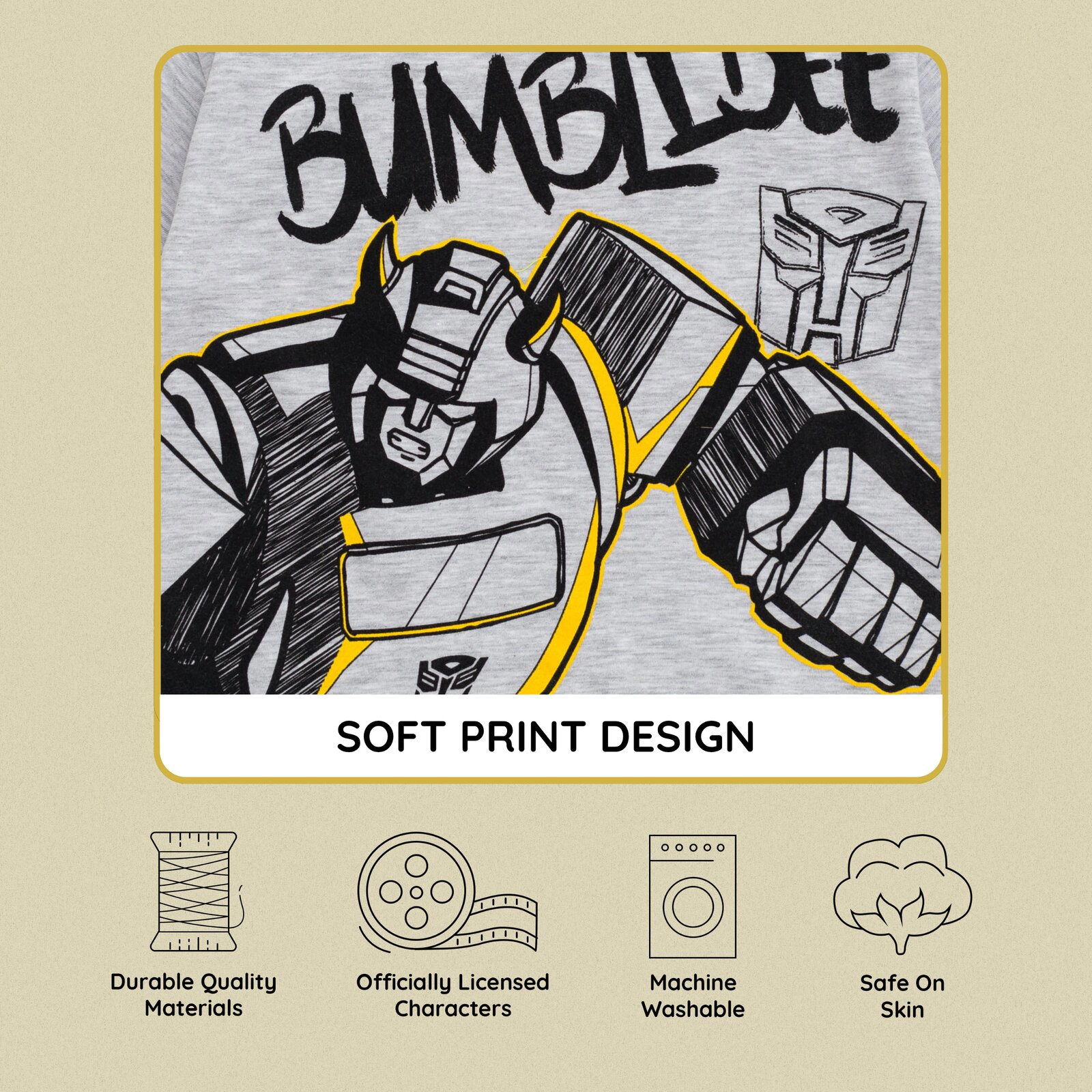 Transformers Bumblebee Boys' Athletic 2-Piece T-Shirt and Shorts Set