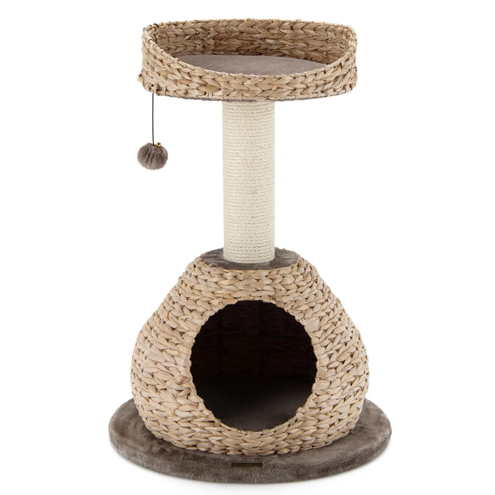 SlickBlue 28" Cat Tower with Hideaway, Perch & Sisal Scratcher