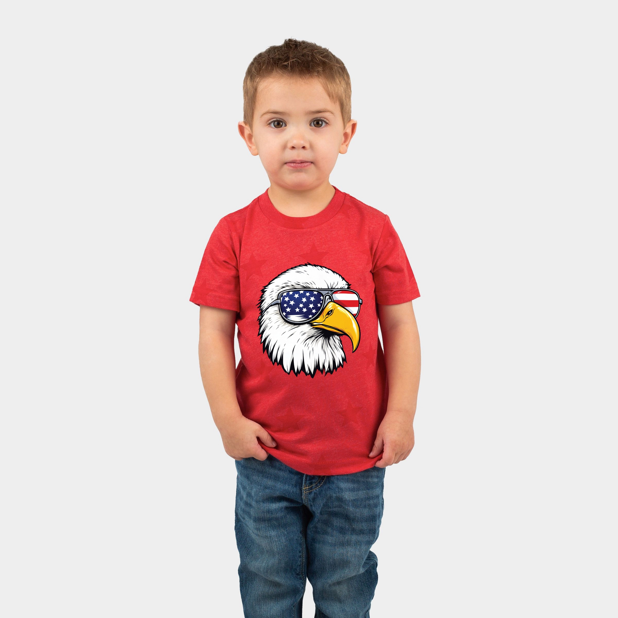 The Juniper Shop - Patriotic Eagle Sunglasses Toddler Short Sleeve Star Tee