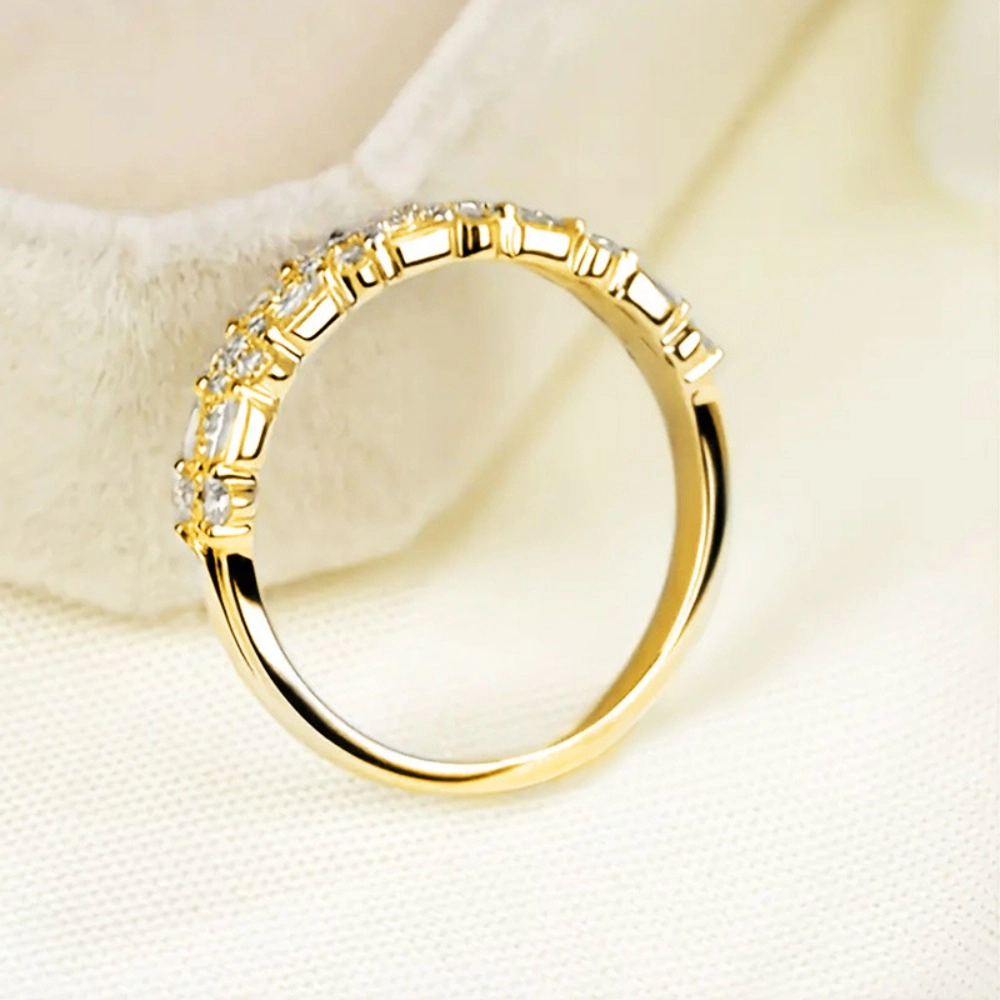 Multi‑Layer Mixed‑Cut Cubic Zirconia Eternity Band Stackable Wedding Ring for Women