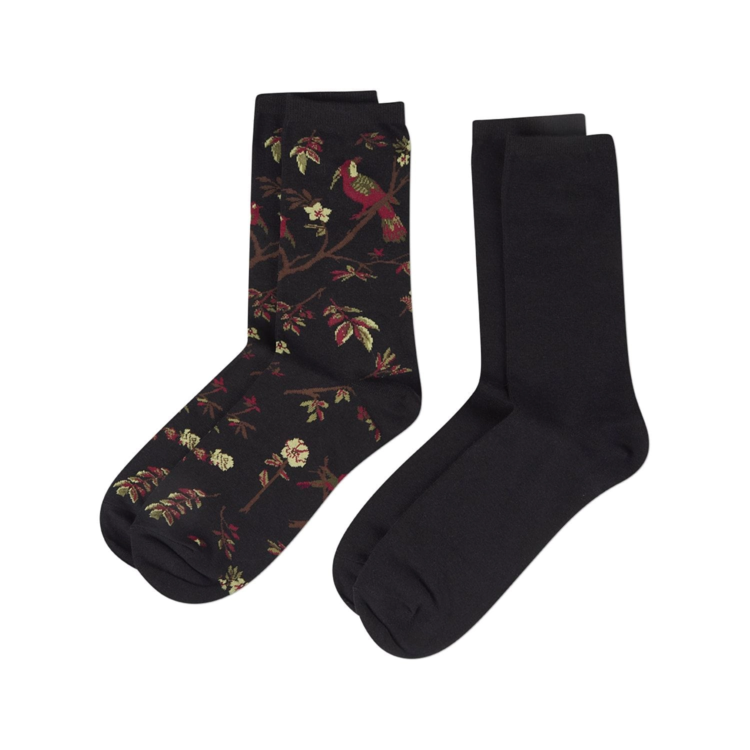MeMoi Exotic Birds Cotton Blend Crew Socks 2 Pack