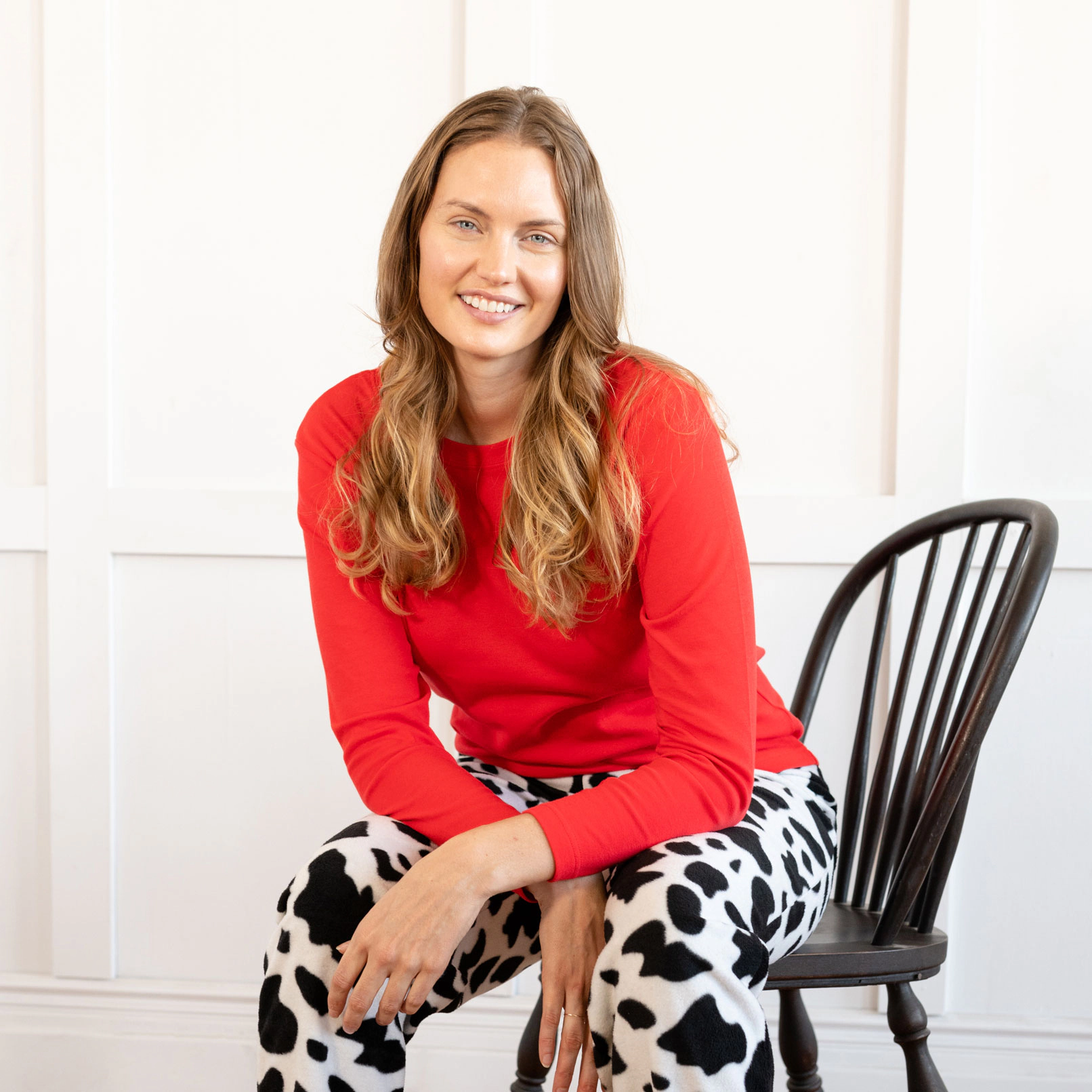 Leveret Women's 2-pc Cotton Top & Fleece Novelty Pajama Set