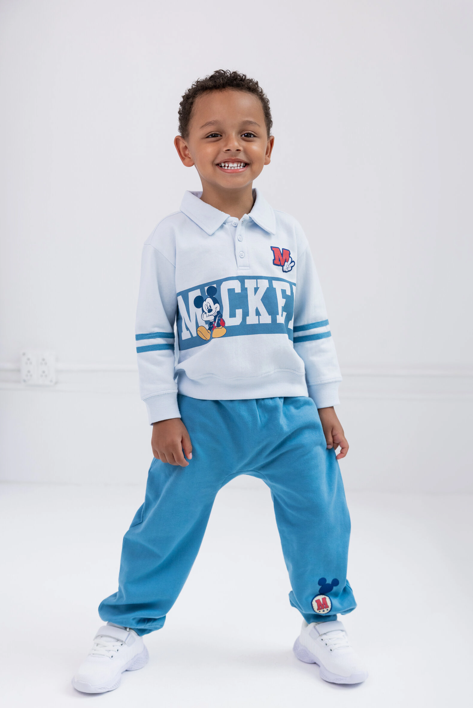 Disney Mickey Mouse Boys' 2-Piece Fleece Polo and Pants Set