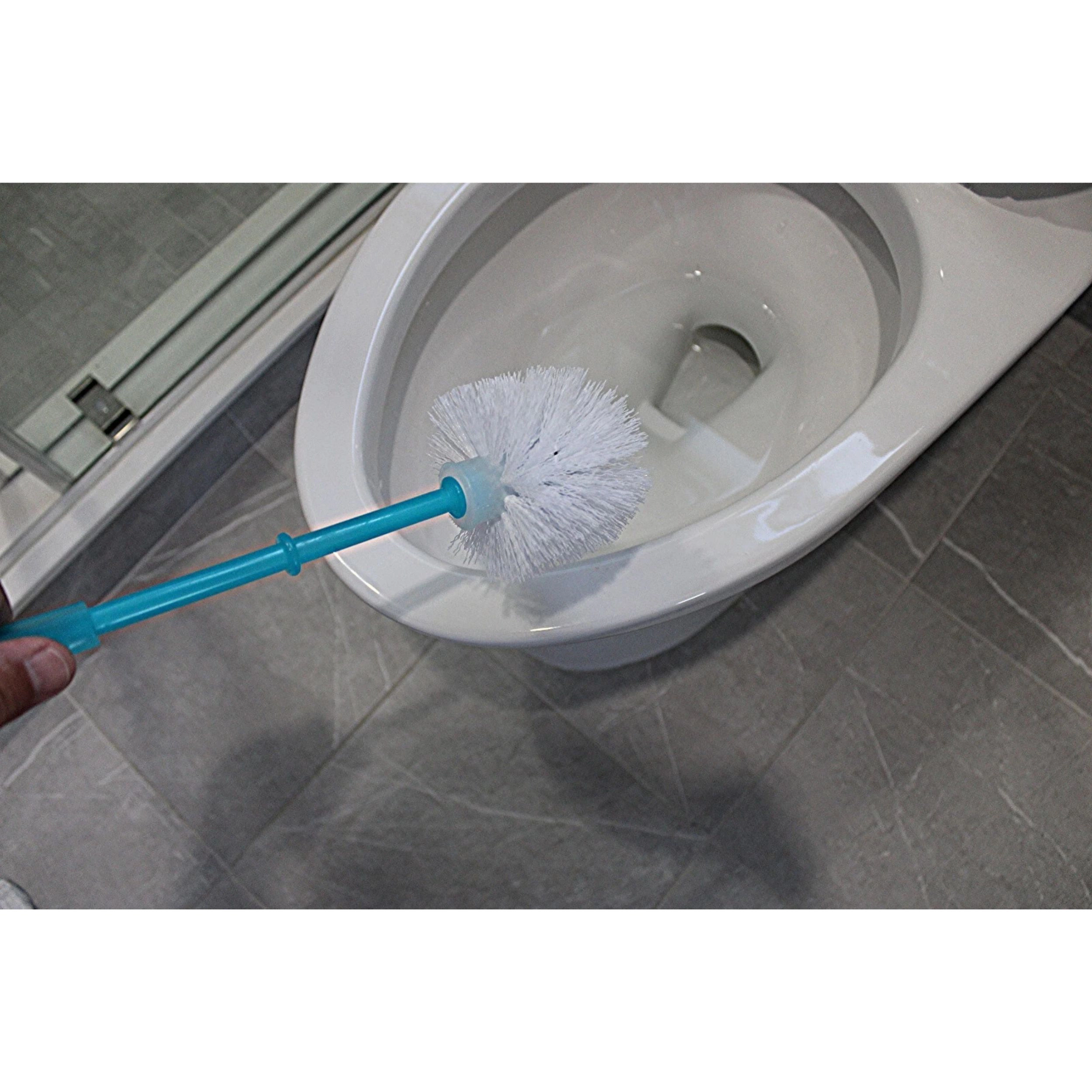 Home Collection Sky Blue Free Standing Toilet Brush Set with Holder