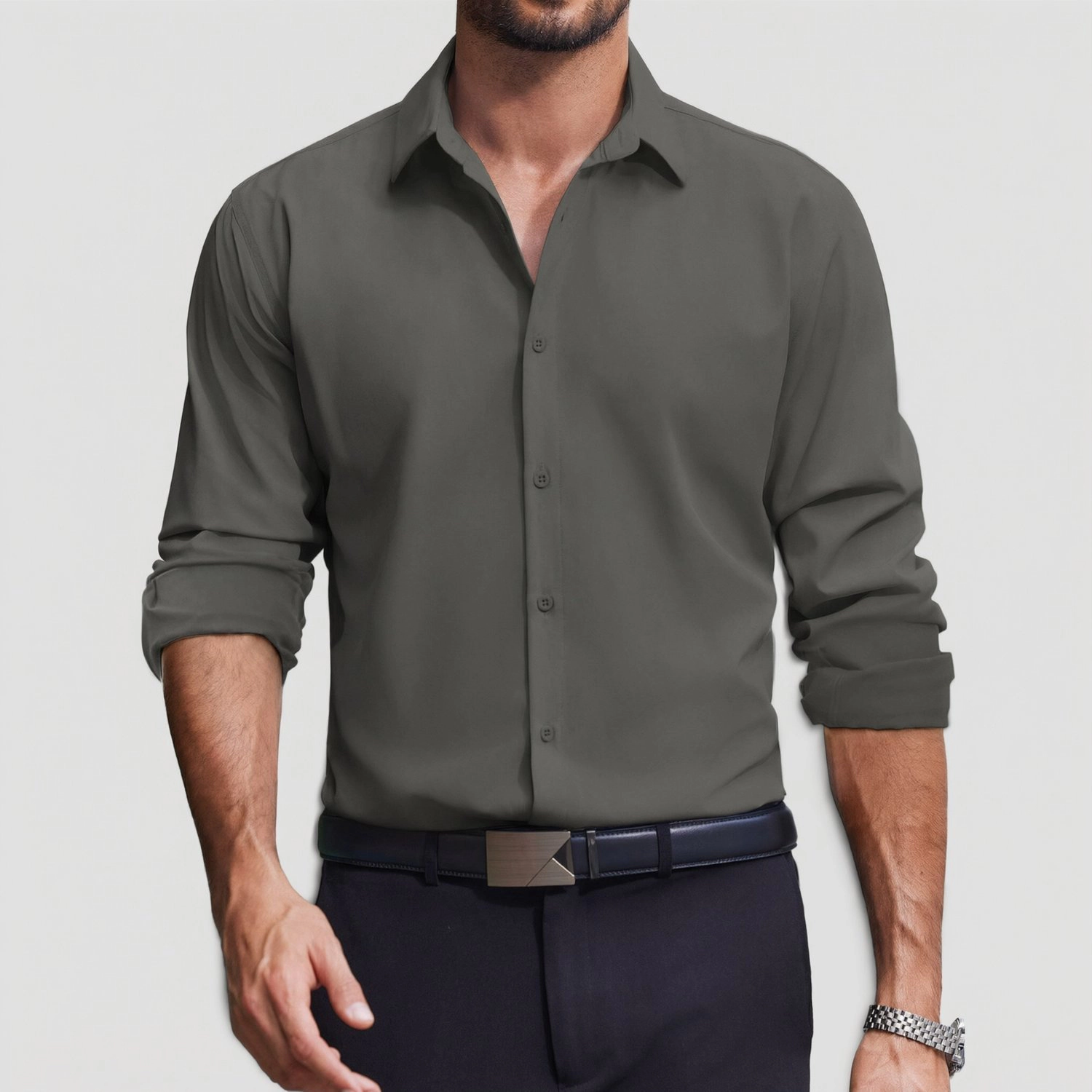 COOFANDY Mens Classic Long Sleeve Dress Shirt Fall Button Down Collar Casual Shirts