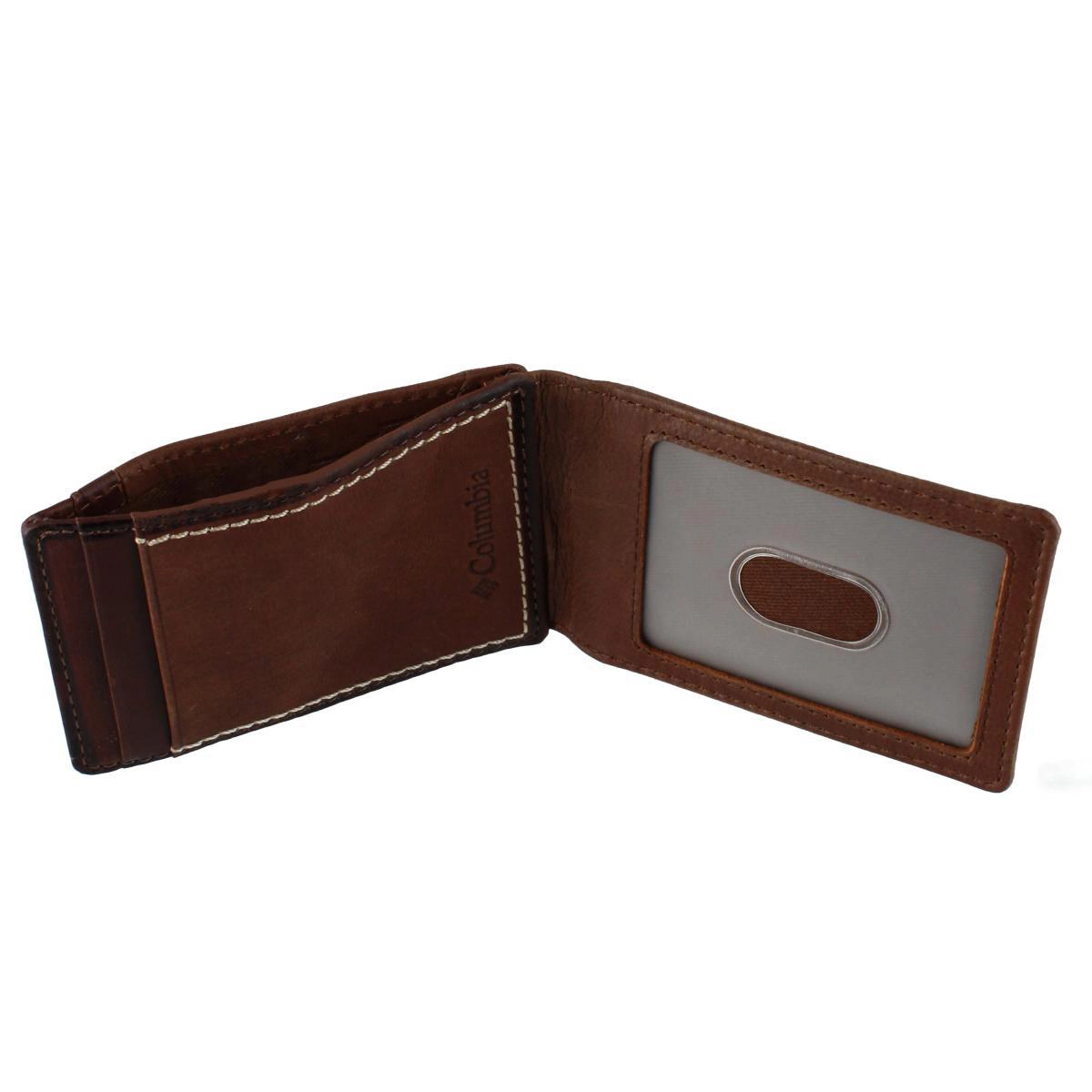 Columbia Men's Leather RFID Front Pocket Wallet with Magnetic Money Clip