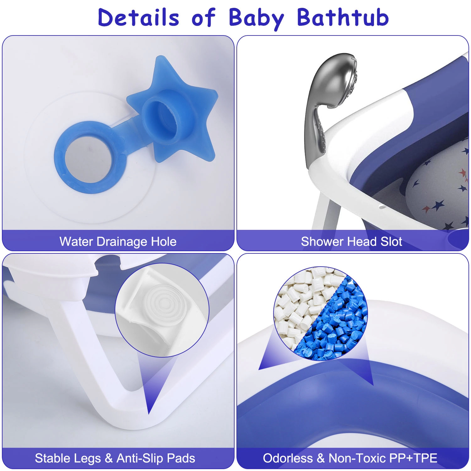 GBruno Kids' Kids' Collapsible Baby Bathtub With Thermometer