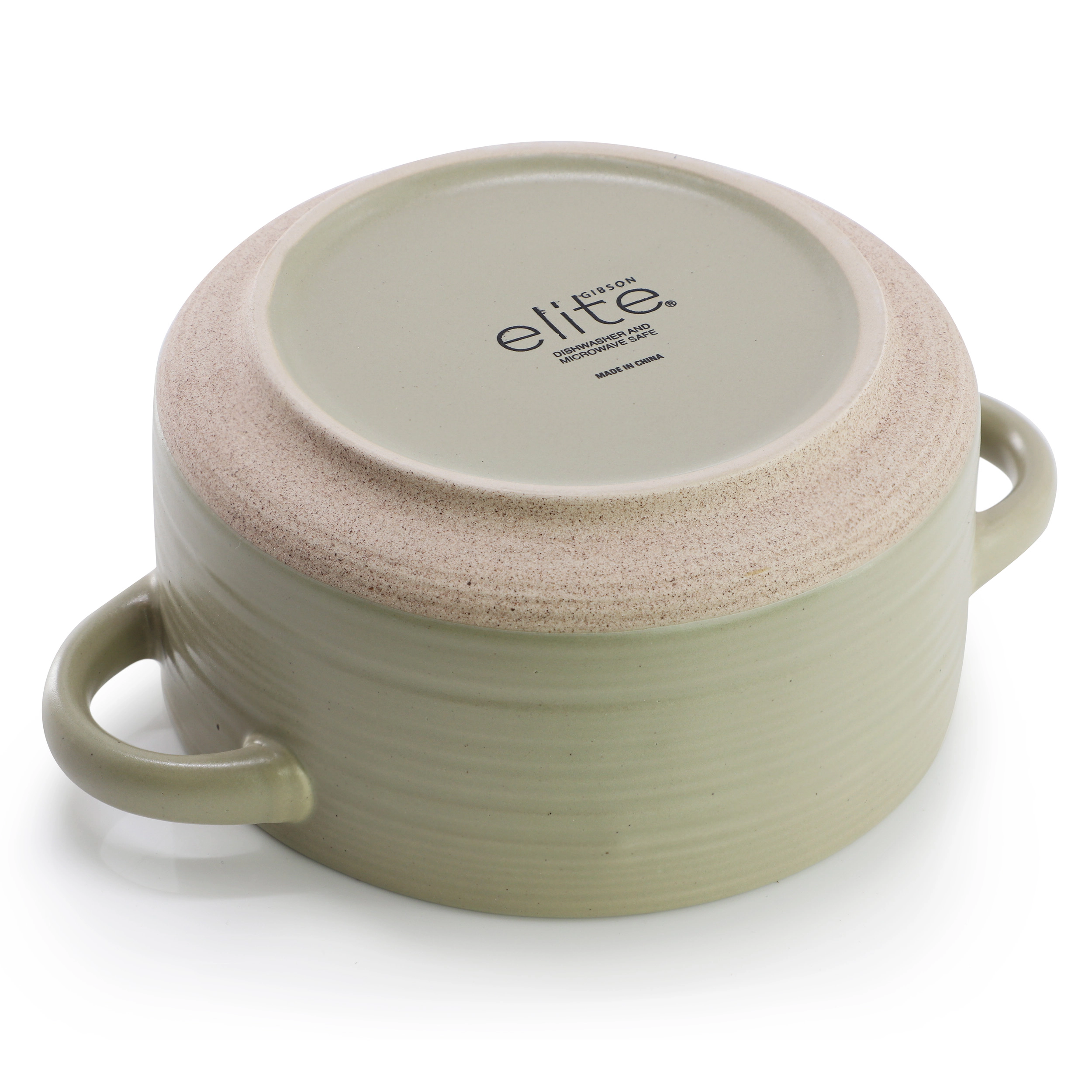 Gibson Elite Monaco Circle 6 Piece 6 Inch Stoneware Soup Bowls with Handles in Cream
