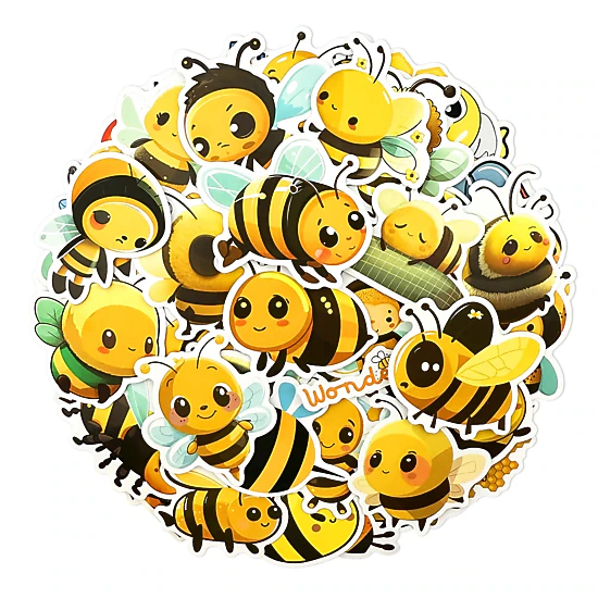 Wrapables Waterproof Vinyl Stickers for Water Bottles, Laptop, Phones, Decals for Teens, 110pcs, Bumblebees