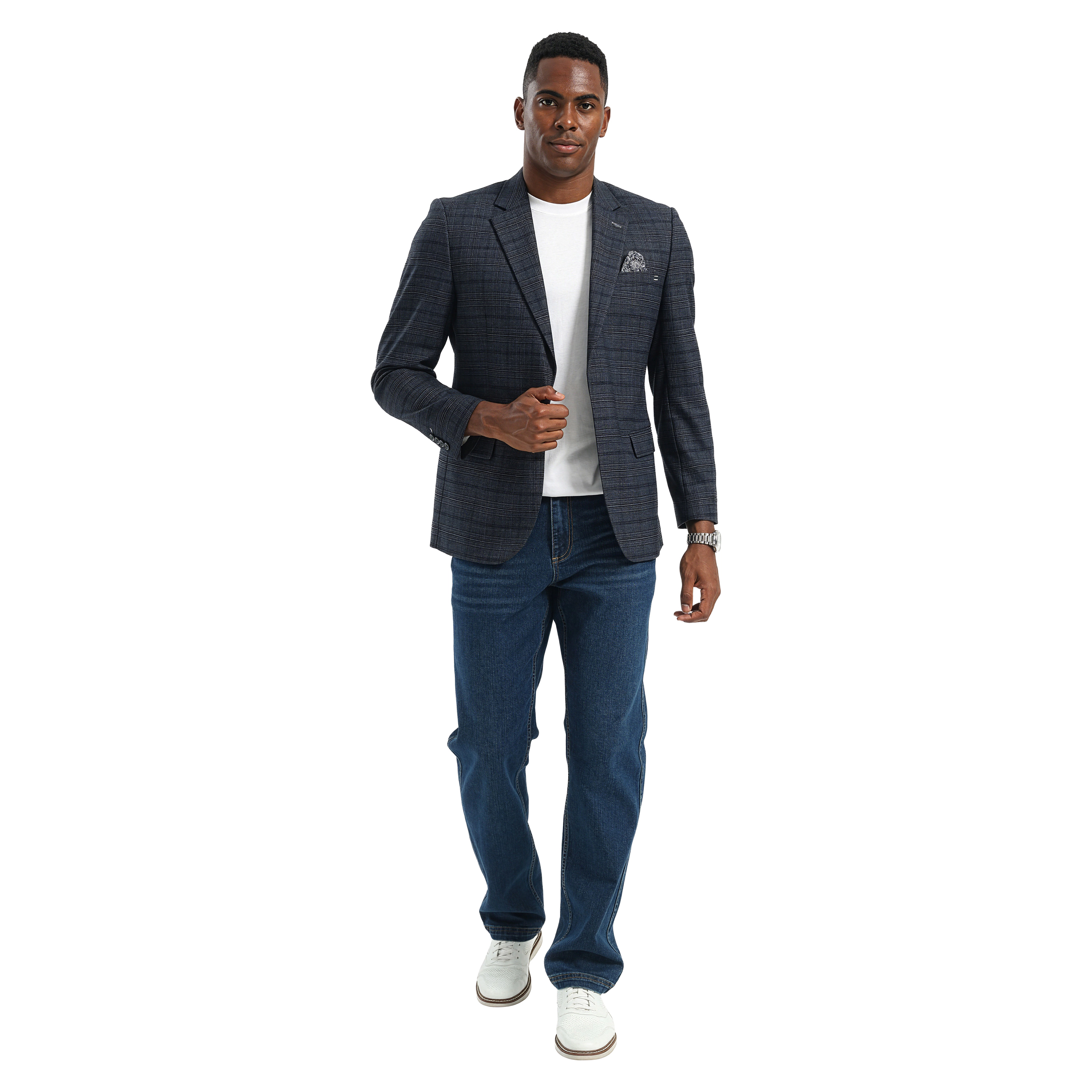 Tazzio Mens Subtle Plaid Sport Coat, Business and Casual