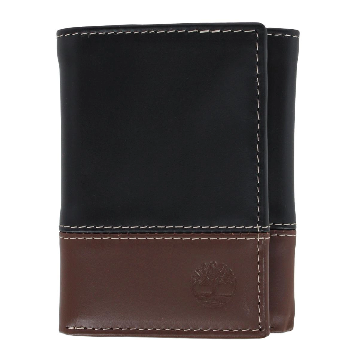 Timberland Men's Leather Hunter Two Tone Trifold Wallet