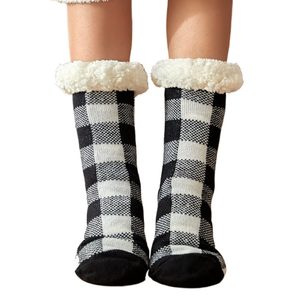 Wardrobe Whimsy Womens Slipper Socks, Fuzzy Cabin Winter Thick Grips Socks
