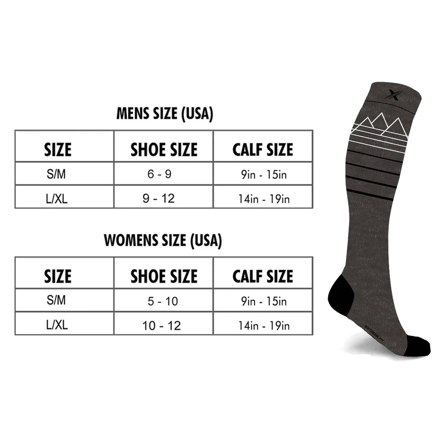 Extreme Fit Merino Wool Compression Boot Socks - Winter, Hiking, Skiing - Light Colors - 3 Pack