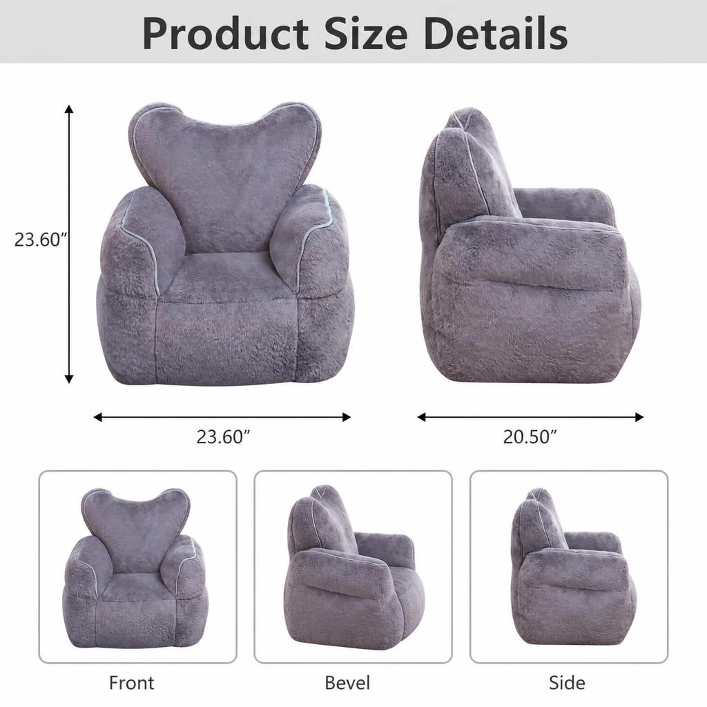 GOODSILO Soft Faux Fur Comfortable Lazy Lounge Bean Bag Chair