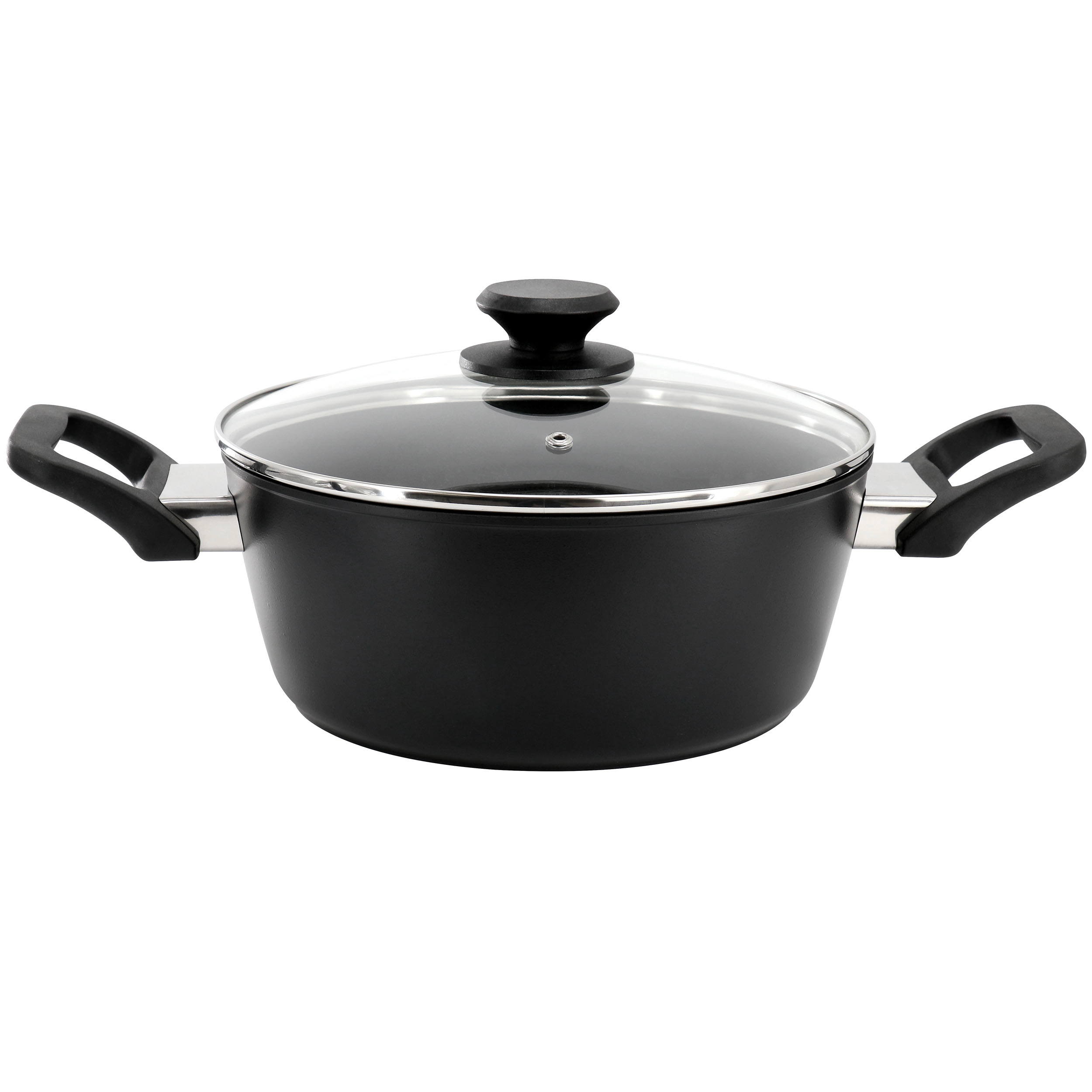 Oster Connelly 7 Piece Textured Nonstick Aluminum Cookware Set in Black