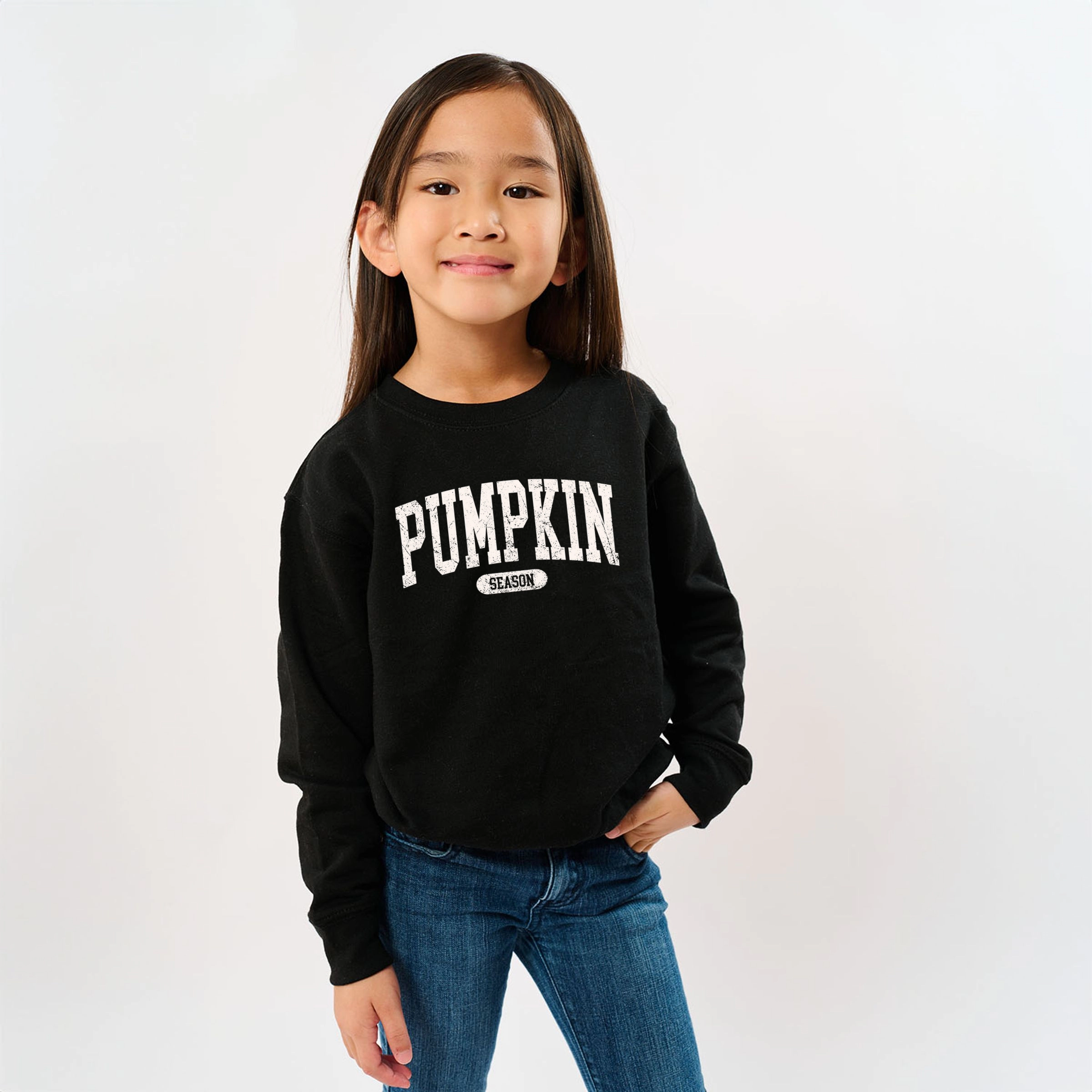 The Juniper Shop - Youth Graphic Sweatshirt Pumpkin Season Varsity Cream