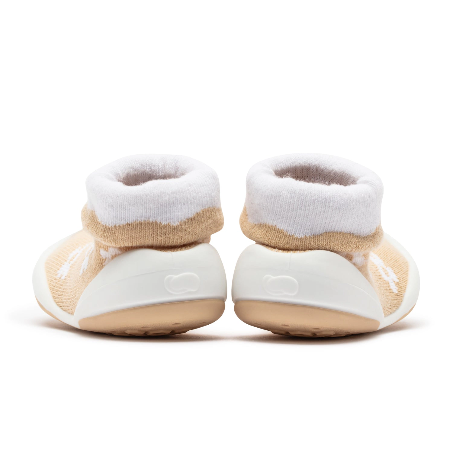 Komuello Toddler Girl First Walk Sock Shoes Daisies - Latte