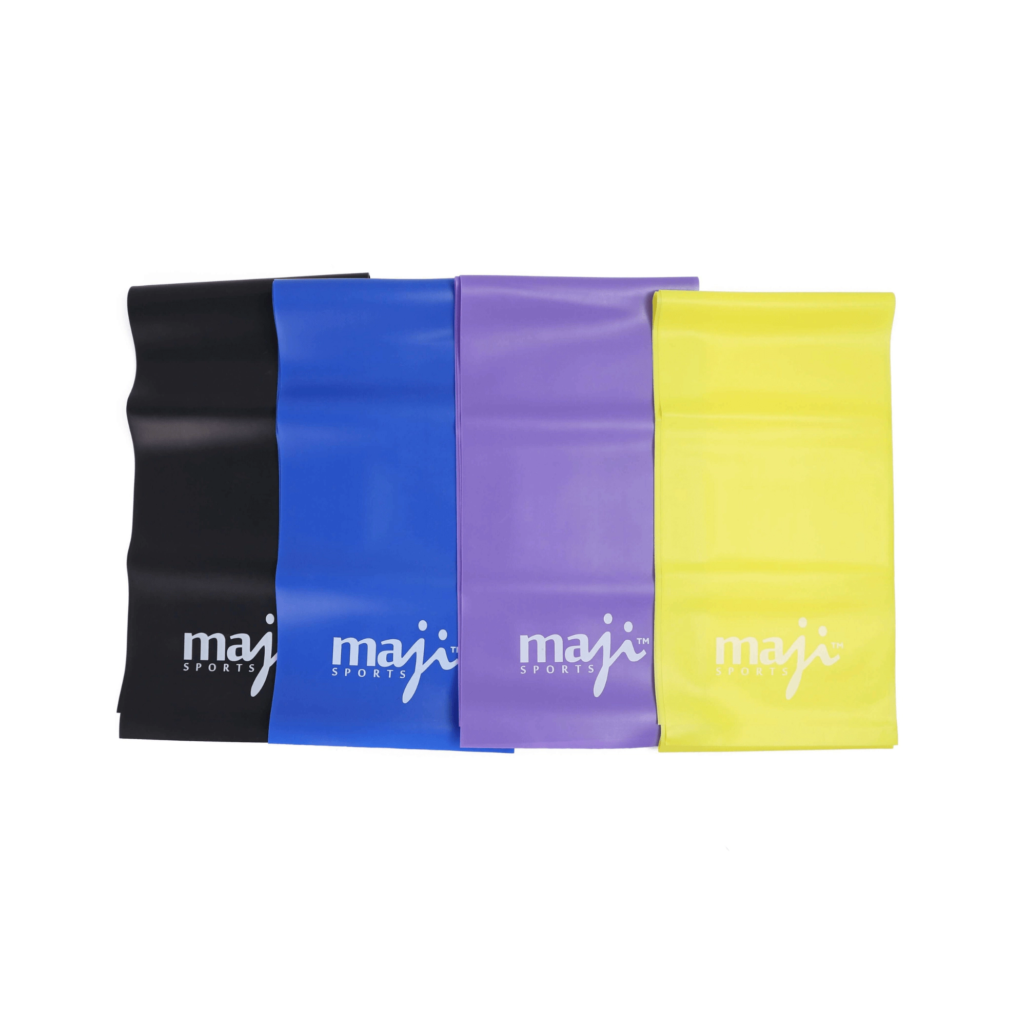 Maji Sports Unisex Full Body Exercise & Stretch Bands - Variable Resistance 4 Pack