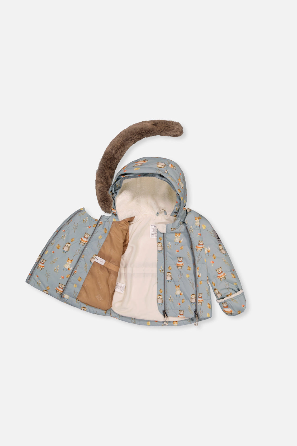 Deux par Boys Animal Print Two Piece Snowsuit with Hooded Coat and Snow Pants