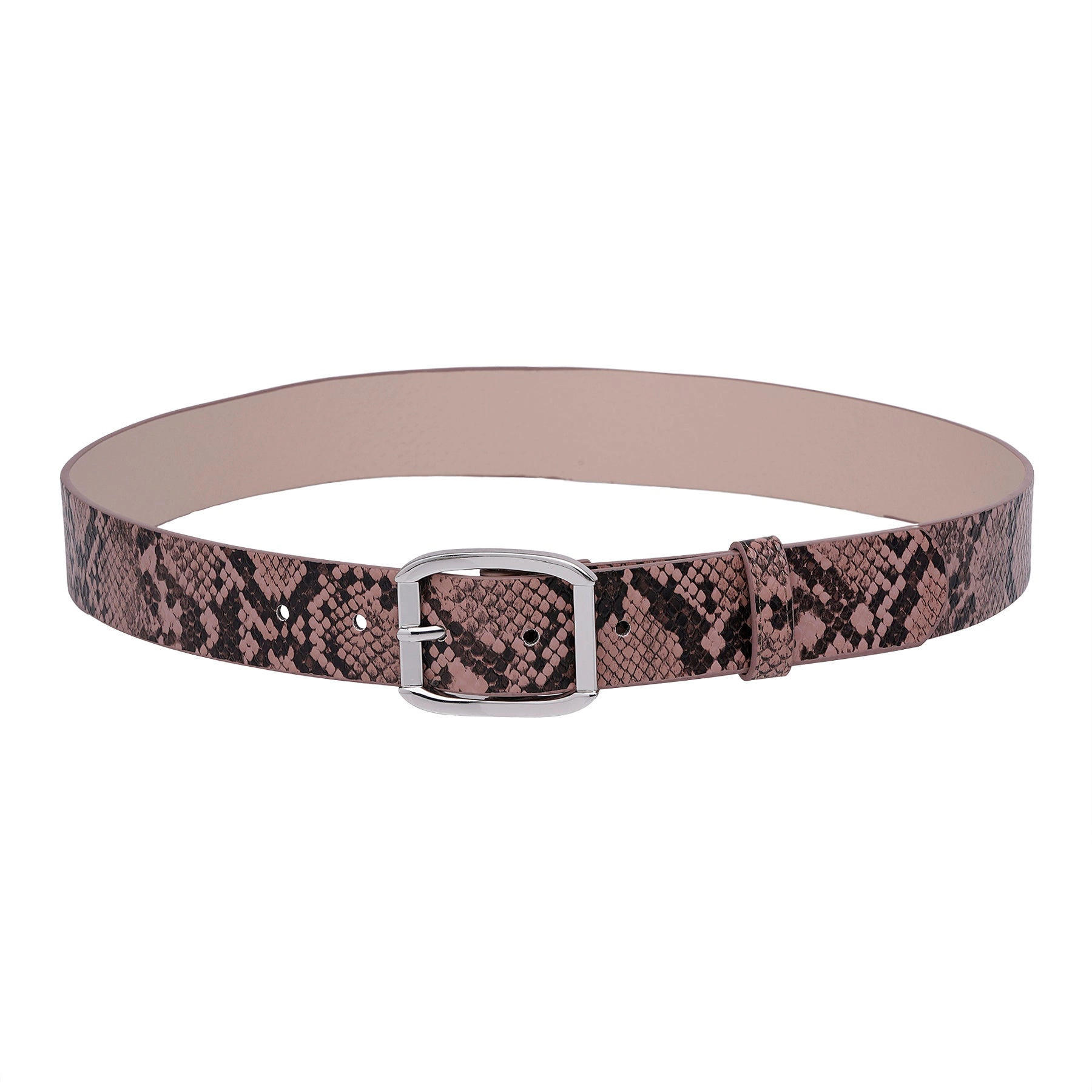 AGP PARIS Light Pink Snake Print Women's Belt