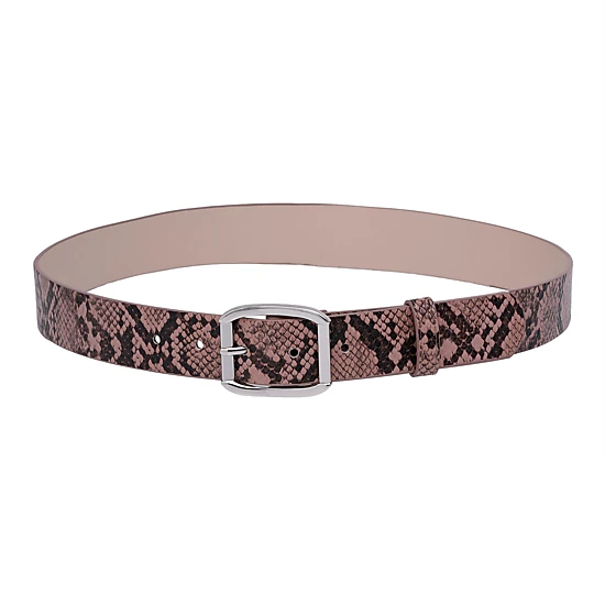 AGP PARIS Light Pink Snake Print Women's Belt