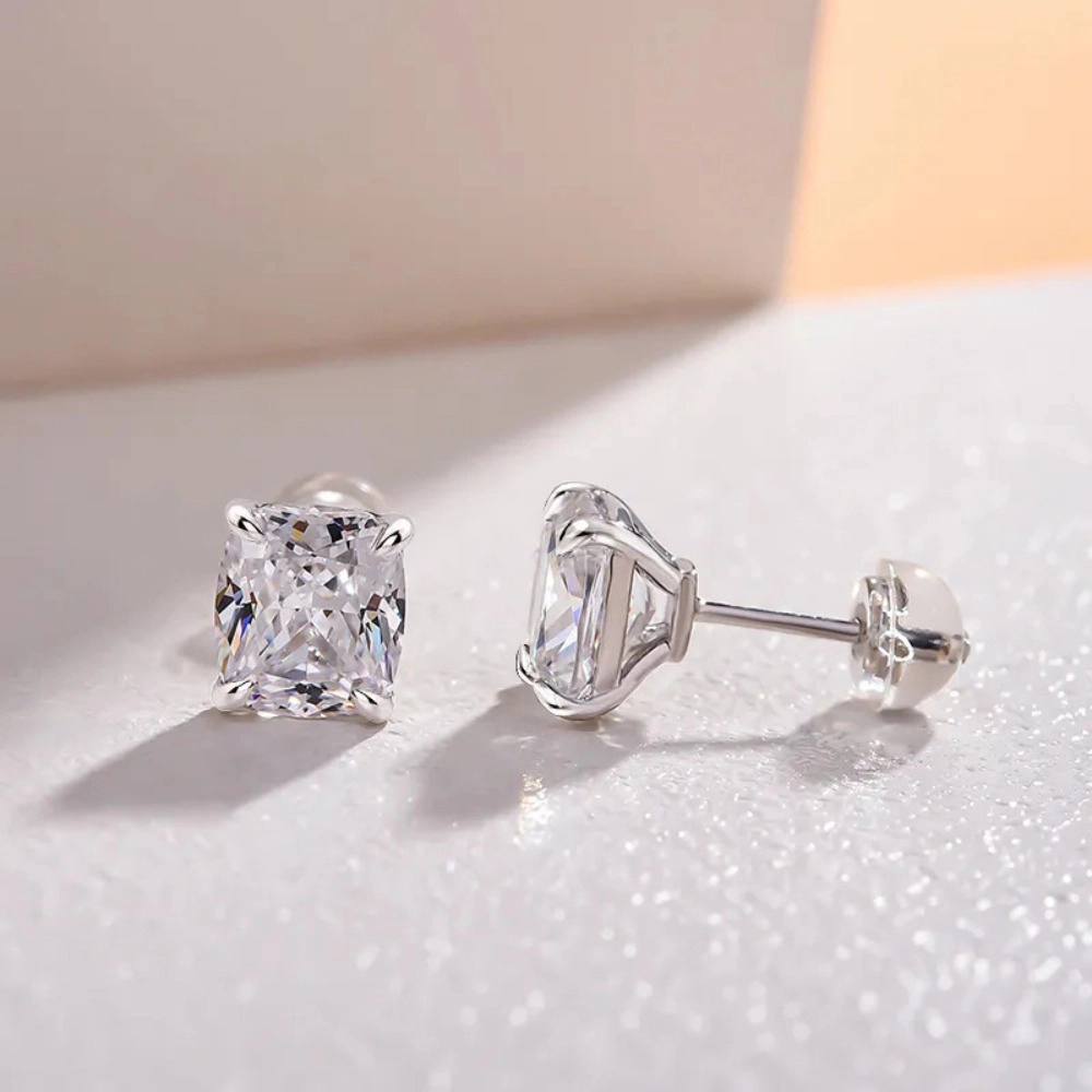 Super Shiny Exquisite Square Geometric Cubic Zirconia Earrings