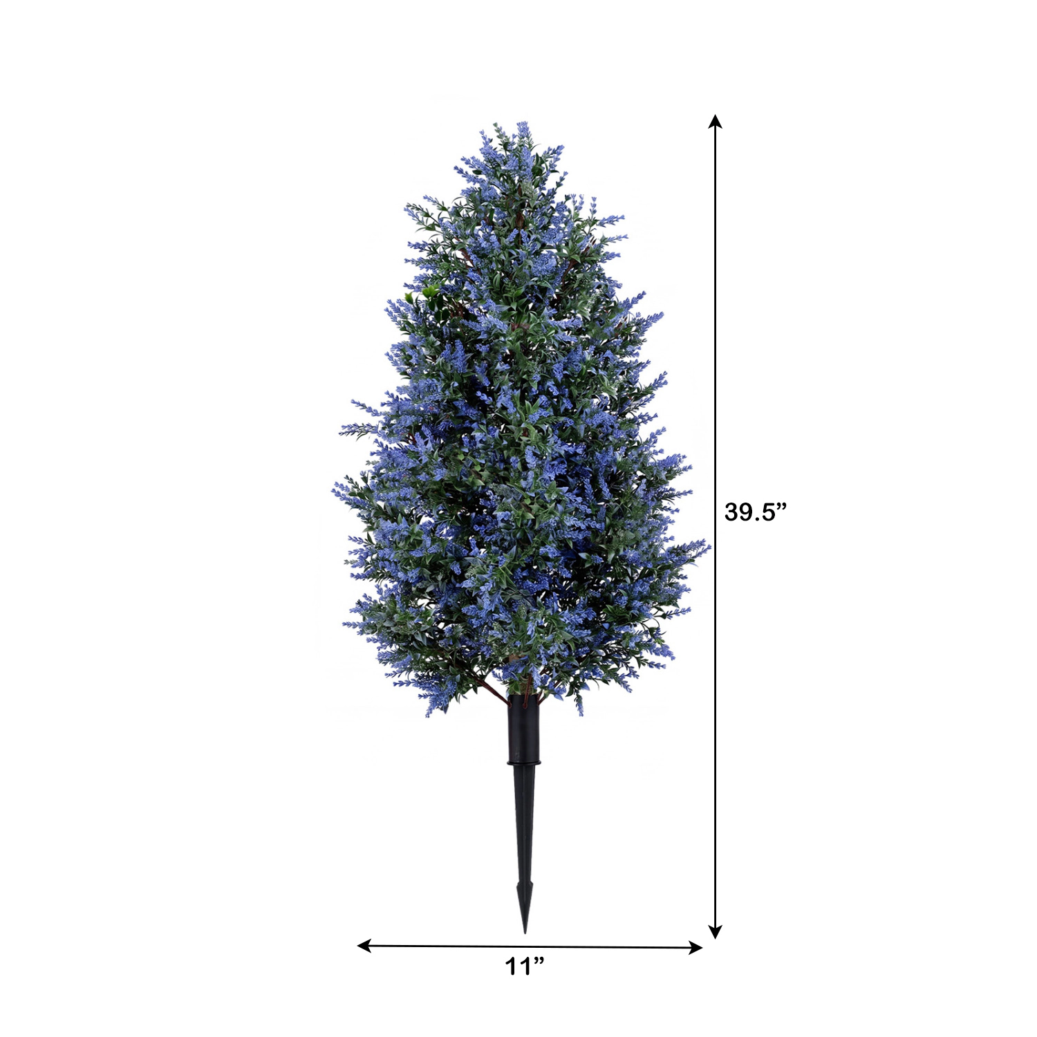 Slickblue Faux Lavender Topiary Trees Set of 2 with Ground Spikes Outdoor Decor