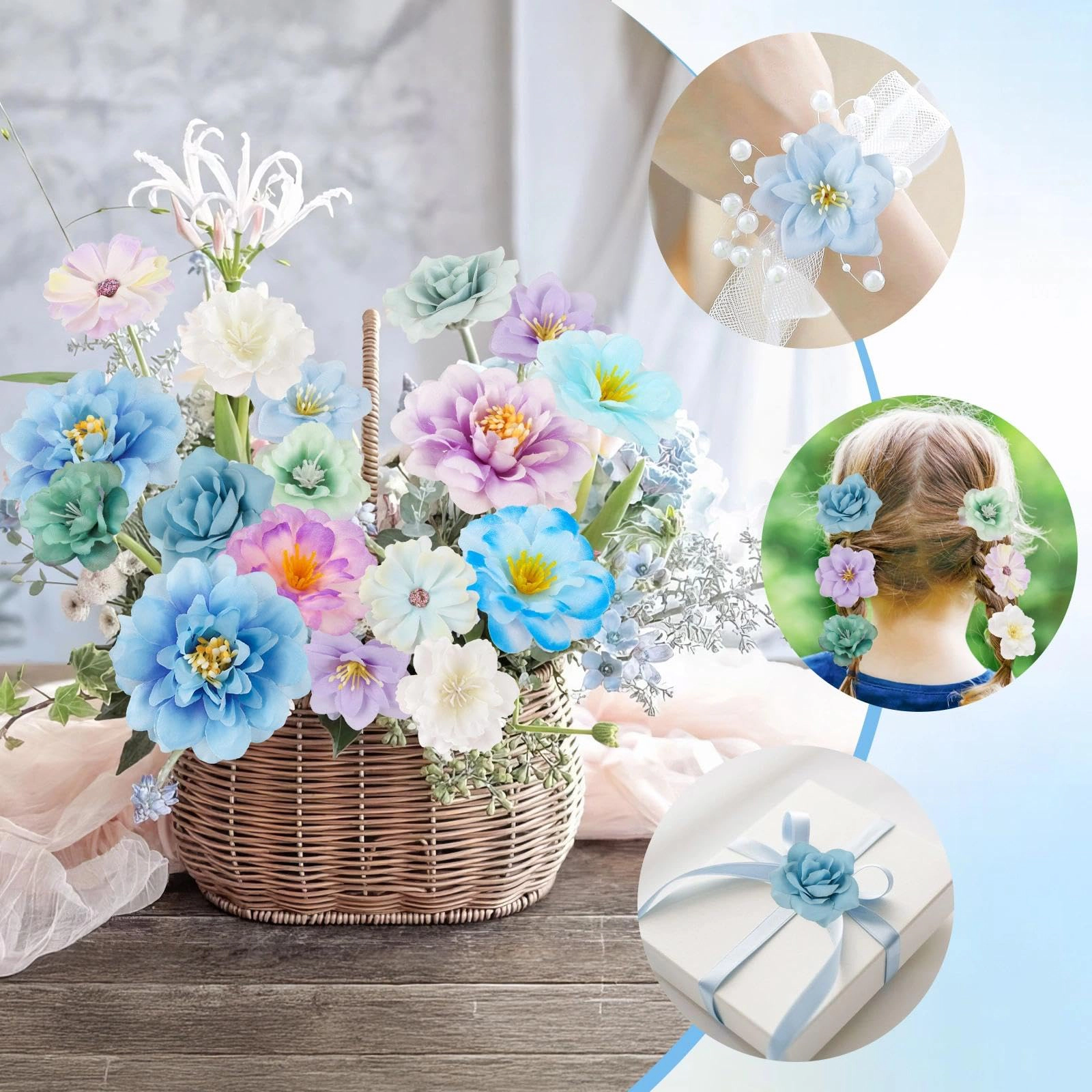 PUPWE Artificial Mini Flower Heads For Crafts