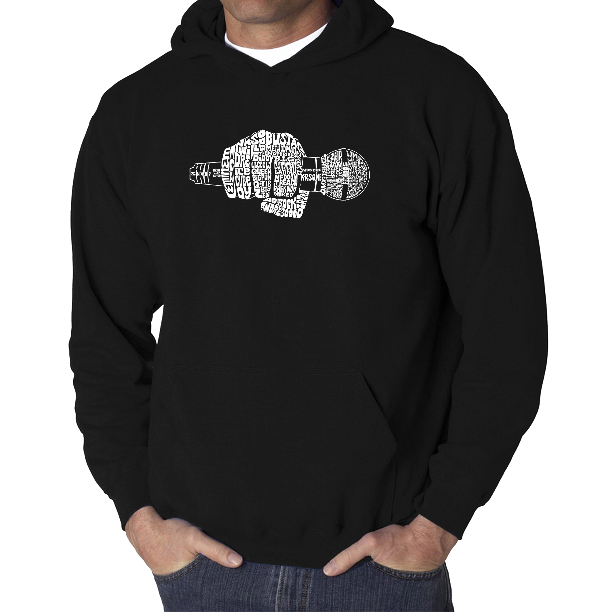 LA Pop Art 90's Rappers - Men's Word Hooded Sweatshirt