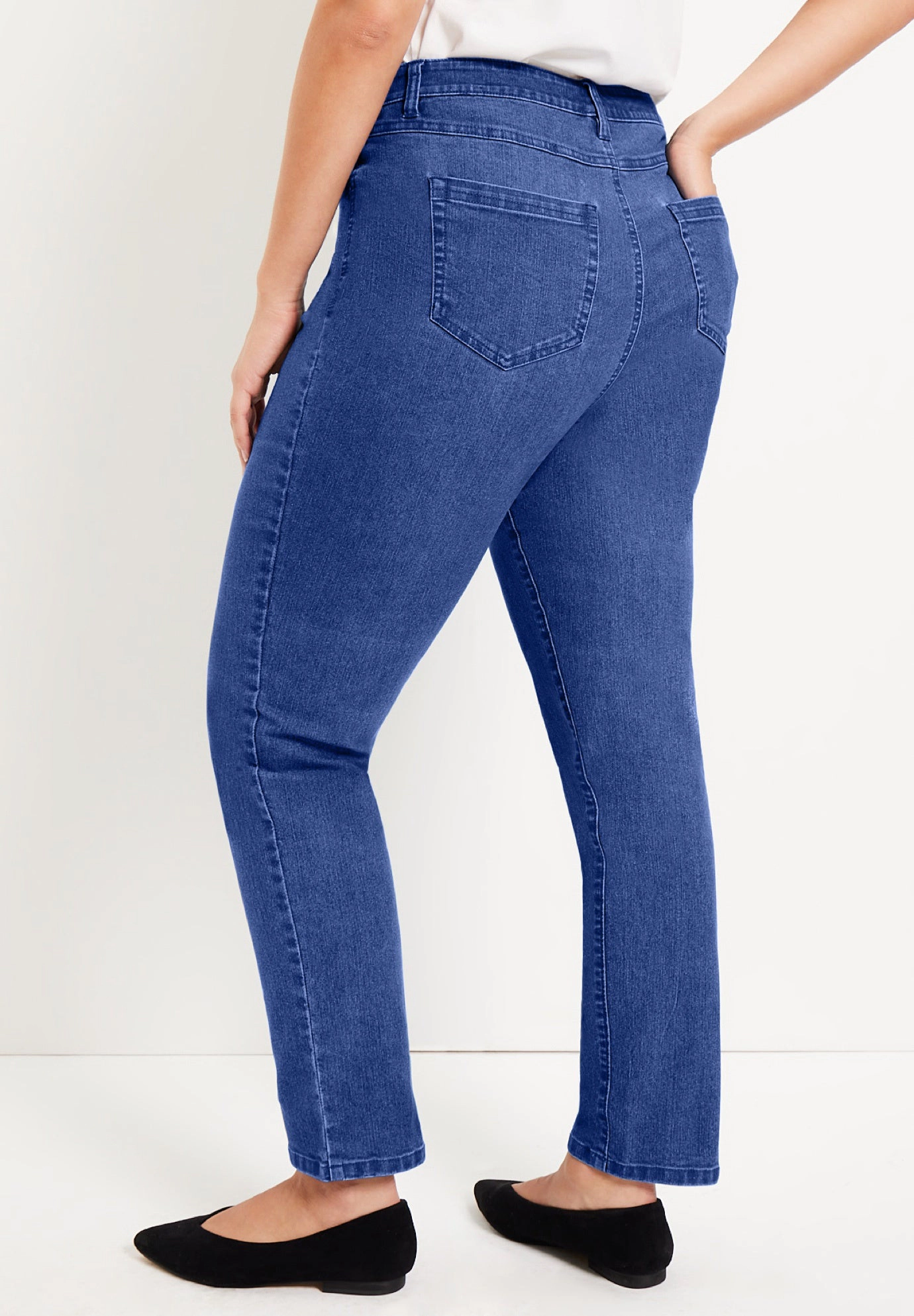 June & Vie Women's Plus Curvie Fit Straight-Leg Jeans